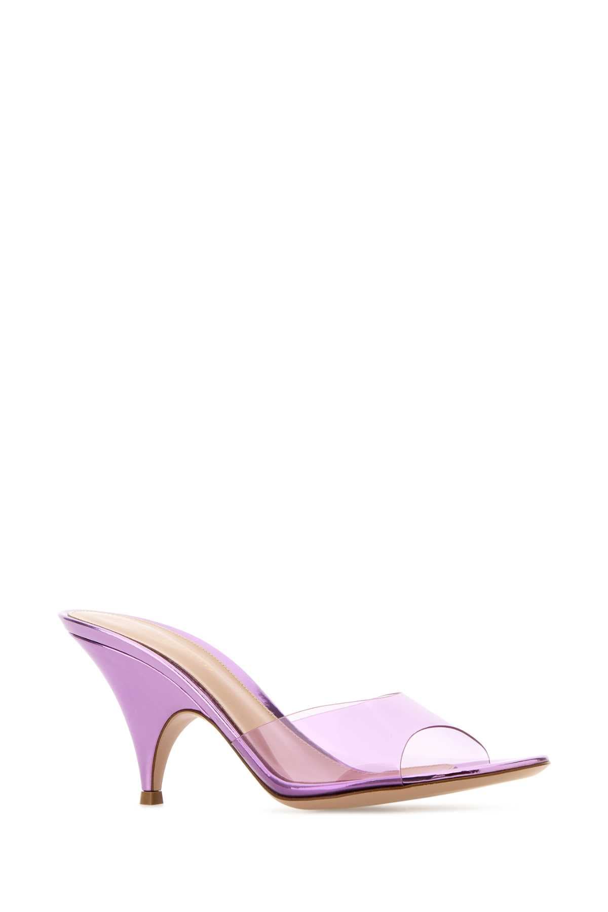 Lilac PVC Sofia mules - мініатюра 2