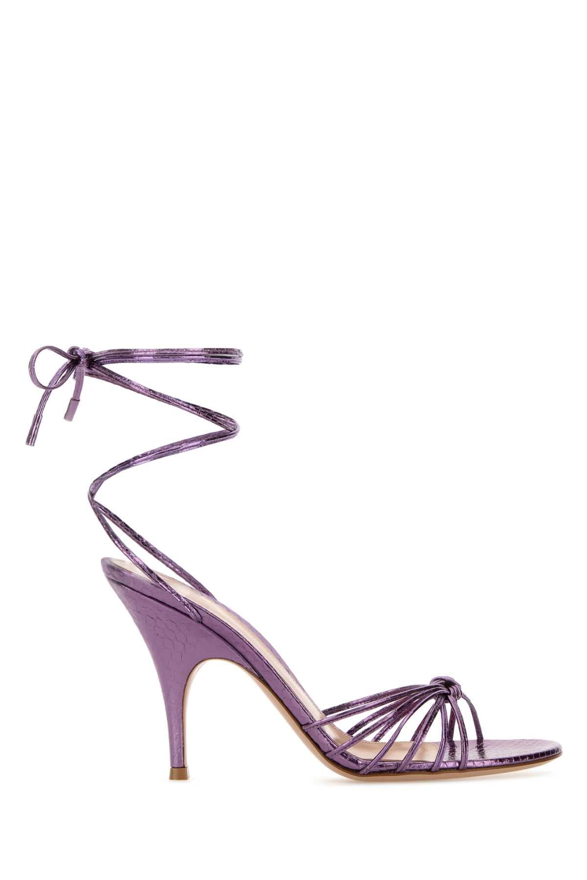 Purple leather Malè sandals