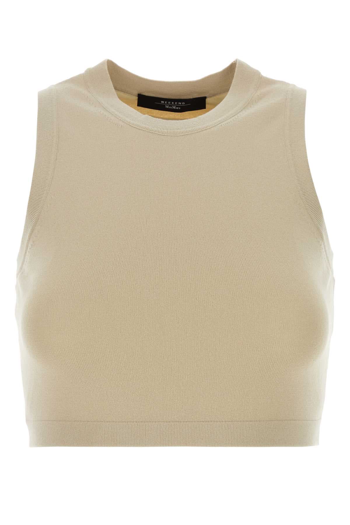 Sand knit Bombo crop-top