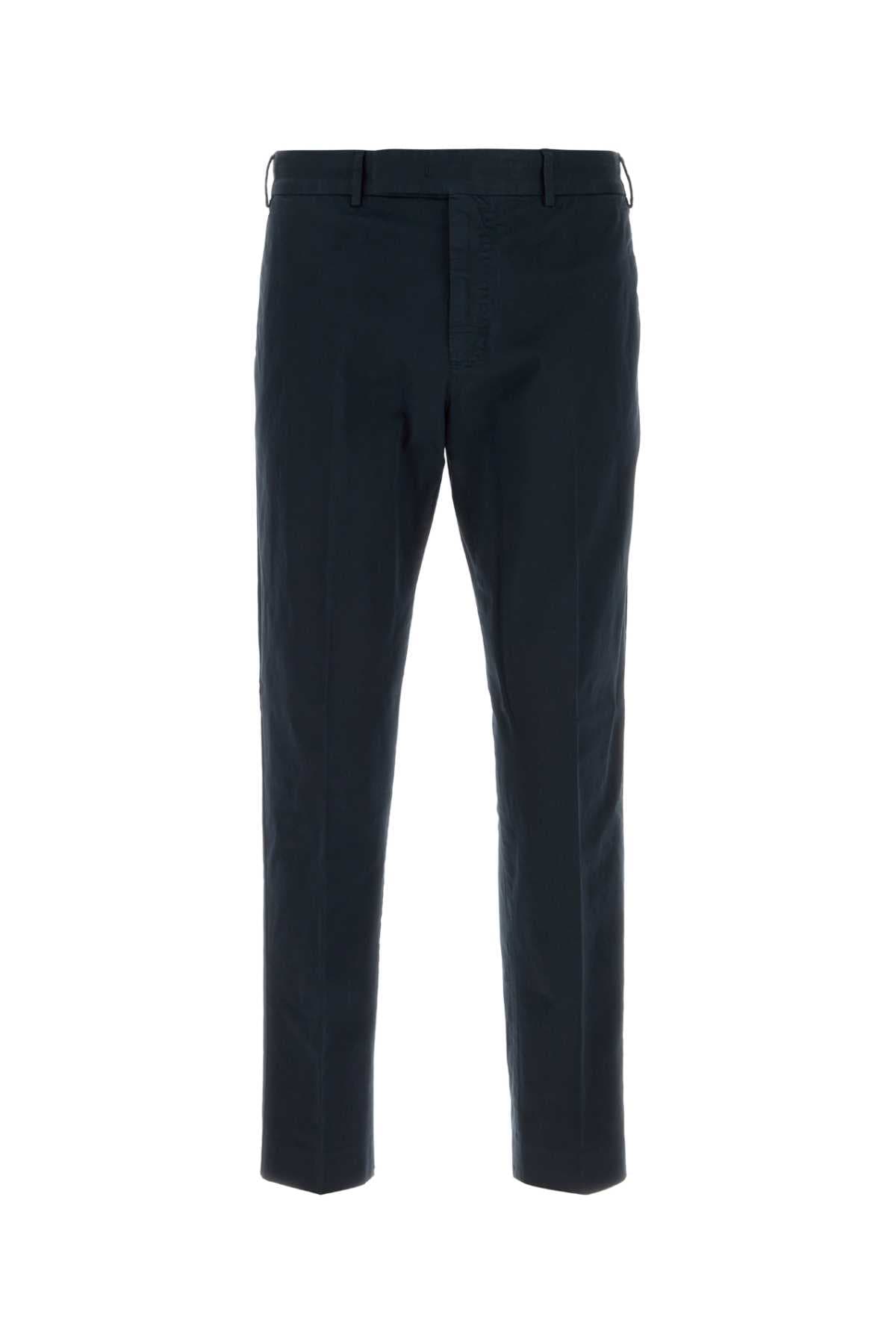 Navy blue stretch cotton pant