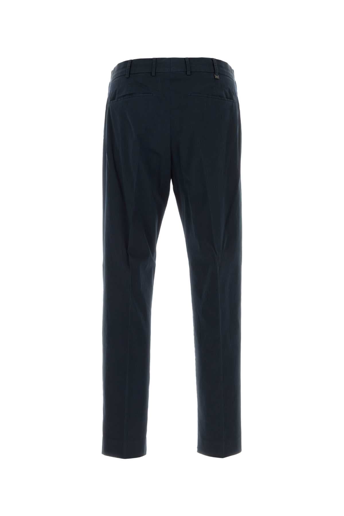 Navy blue stretch cotton pant - мініатюра 2