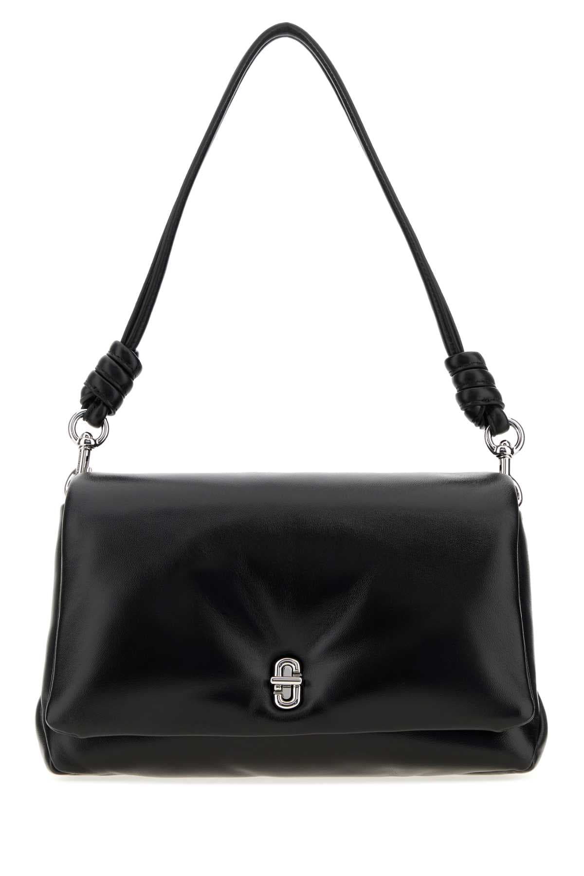 Black leather The Dual Puffy shoulder bag