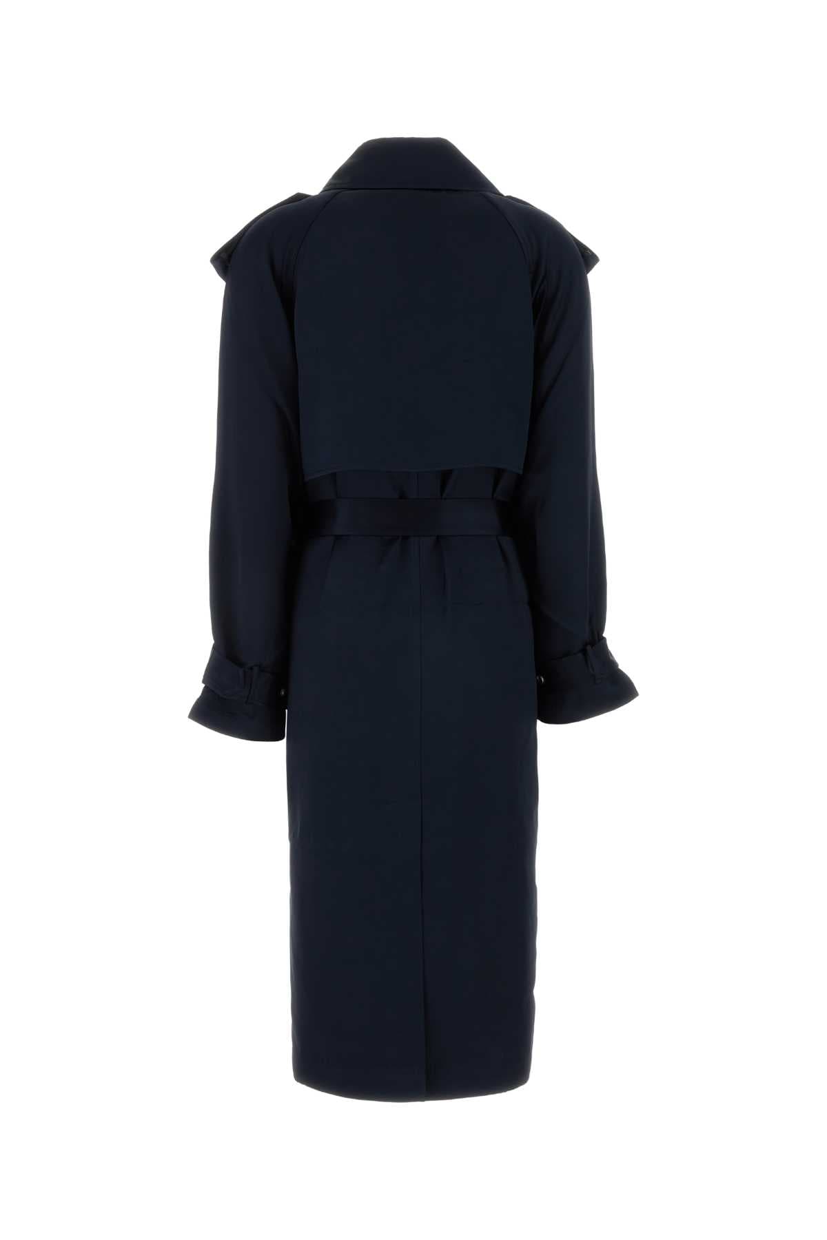 Midnight blue satin Rickie trench coat - мініатюра 2