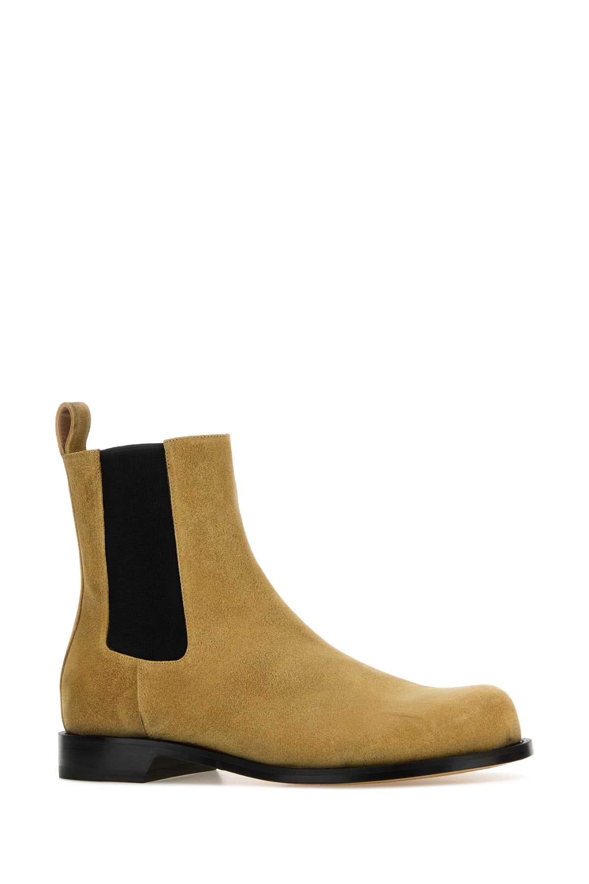 Beige suede Chelsea ankle boots - мініатюра 2