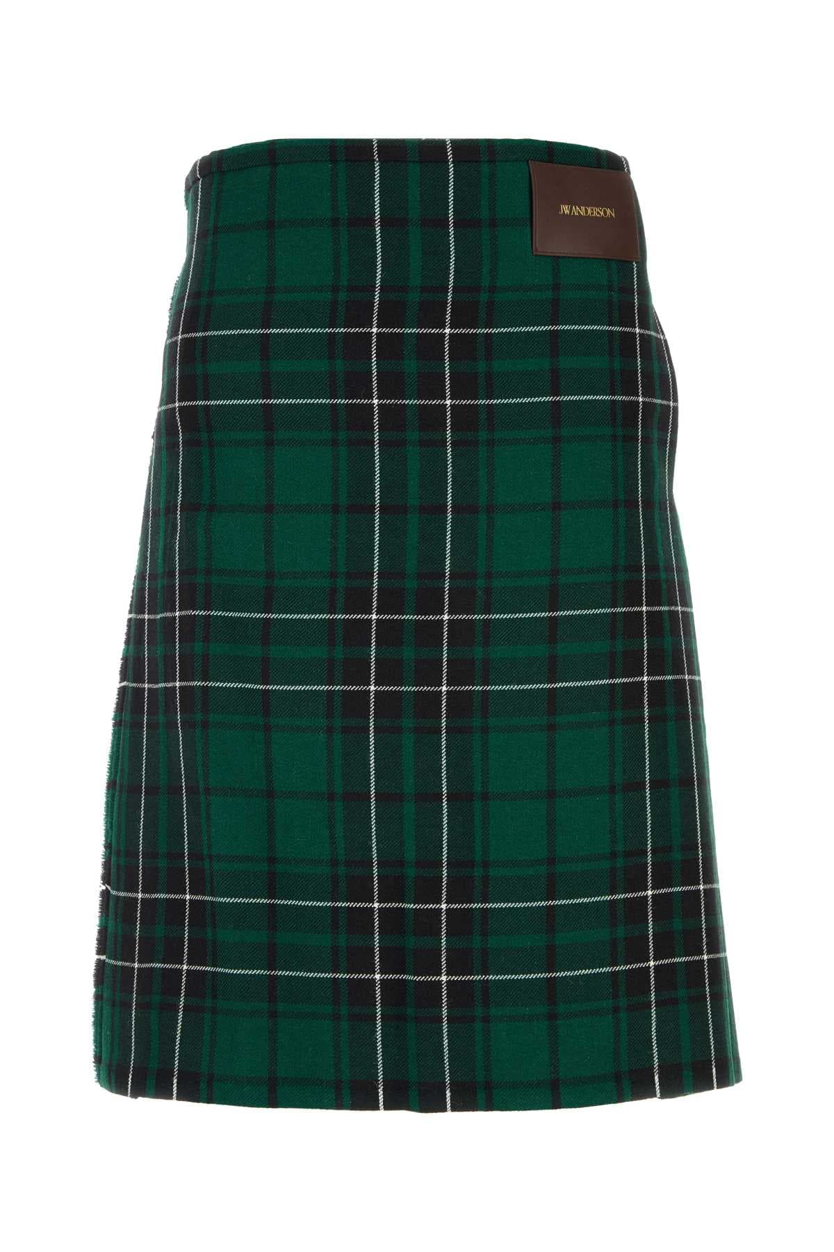 Embroidered wool skirt