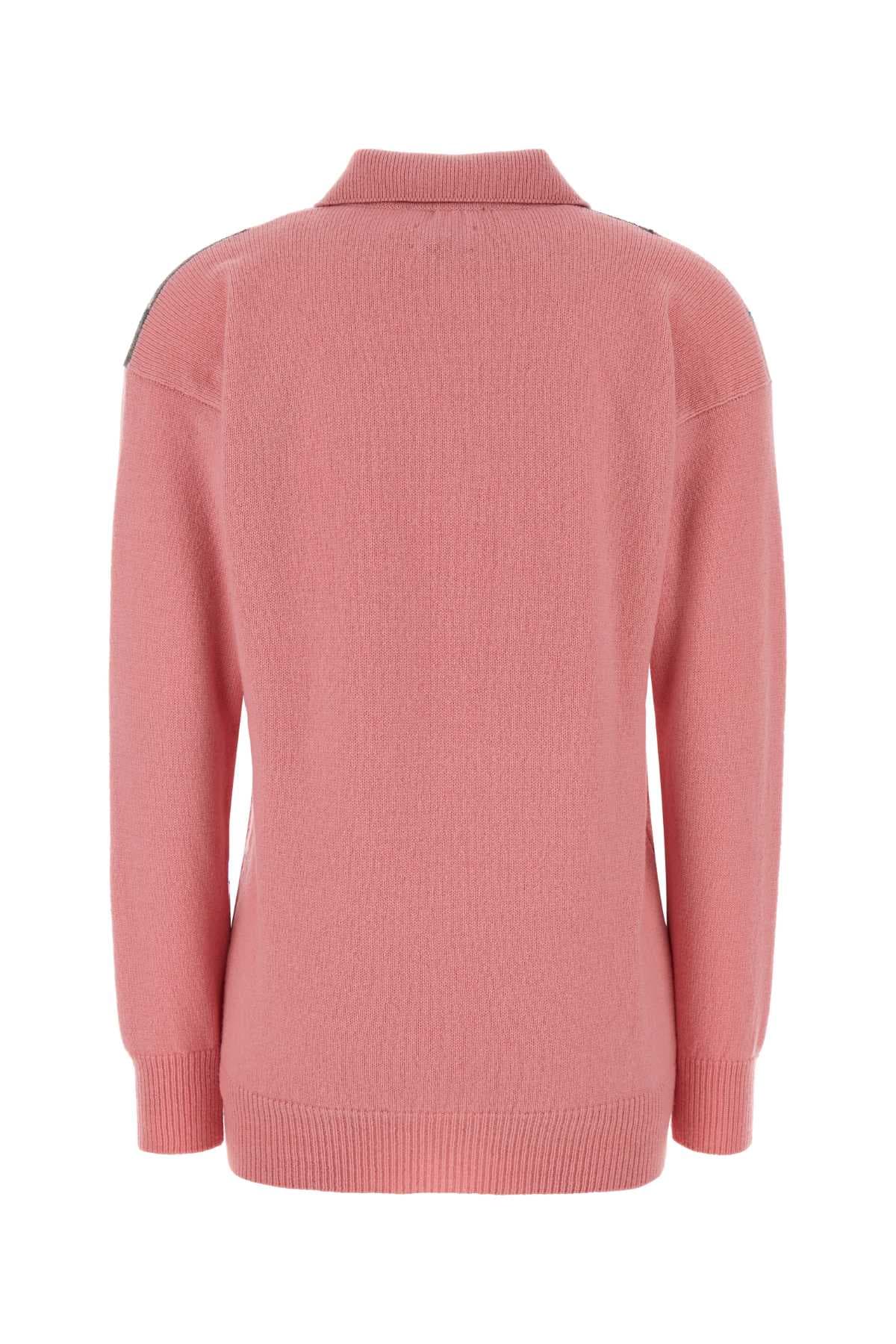 Pink wool polo shirt - мініатюра 2