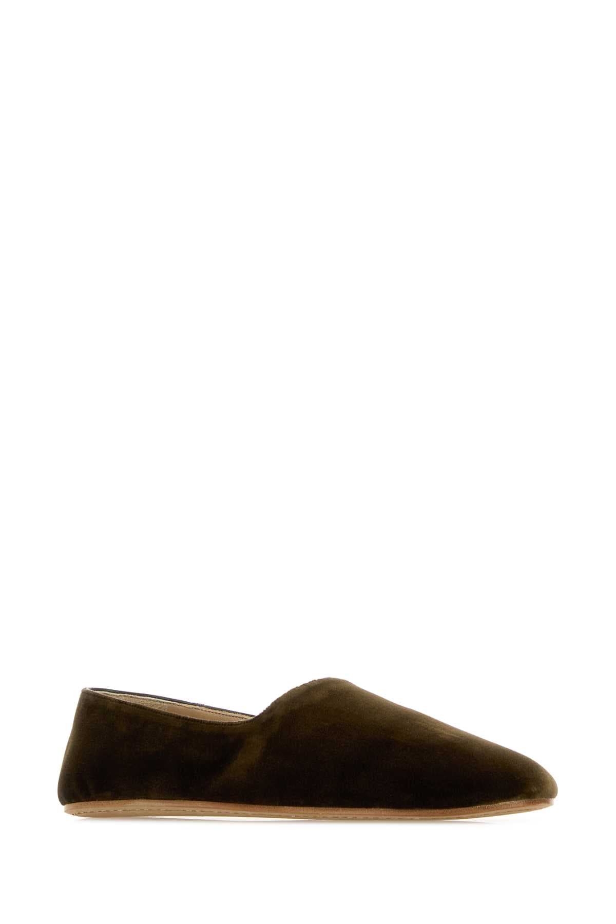 Dark green velvet Ponti ballerinas - мініатюра 2