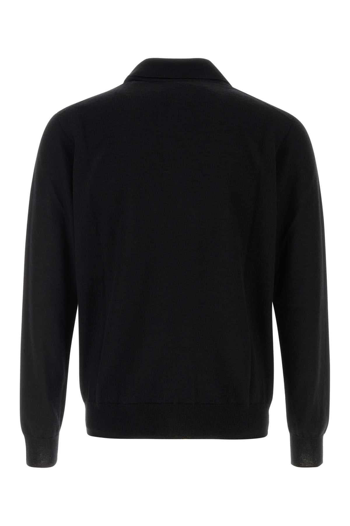 Black cashmere Selio polo shirt - мініатюра 2