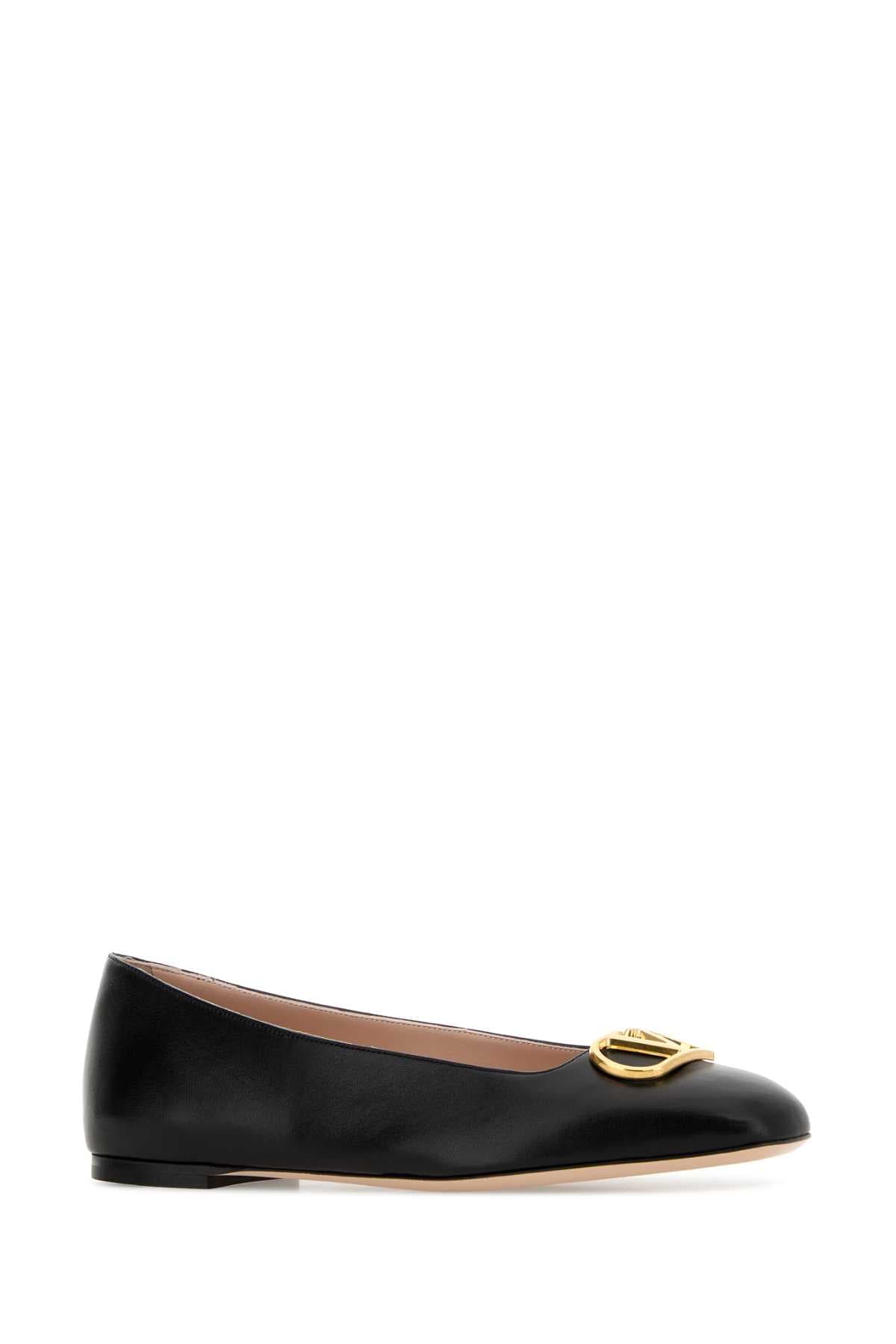 Black leather VLogo Signature ballerinas - мініатюра 2