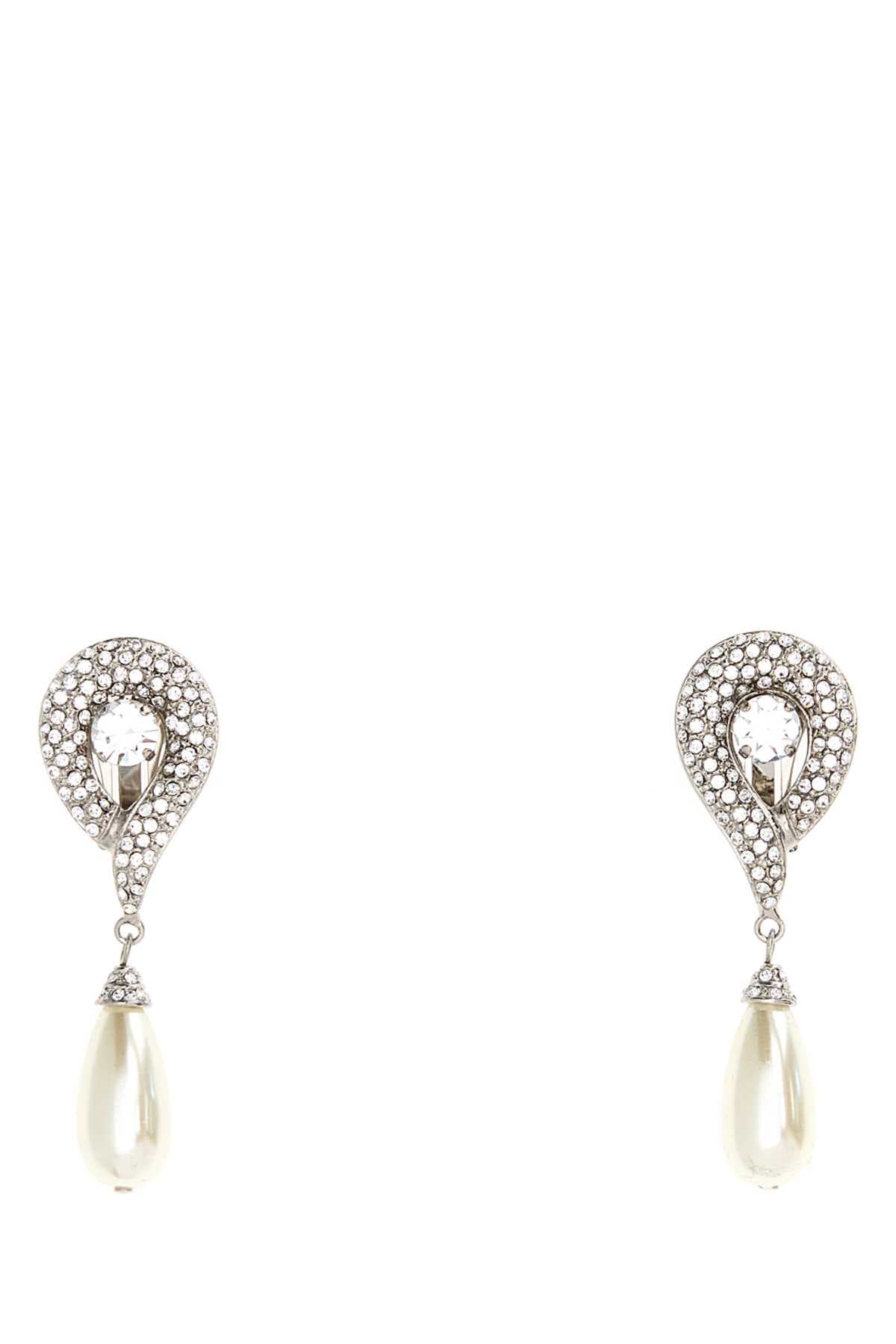 Silver metal earrings
