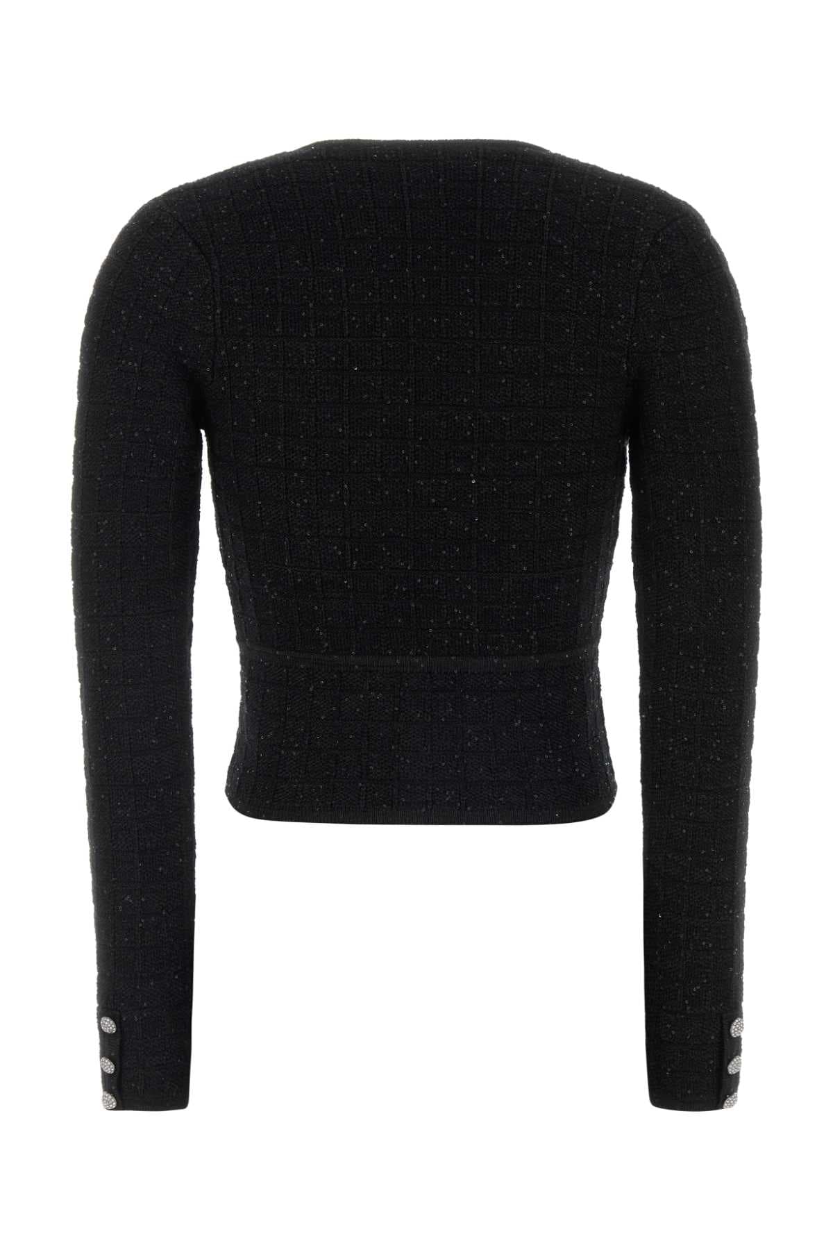 Black boucle cardigan - мініатюра 2
