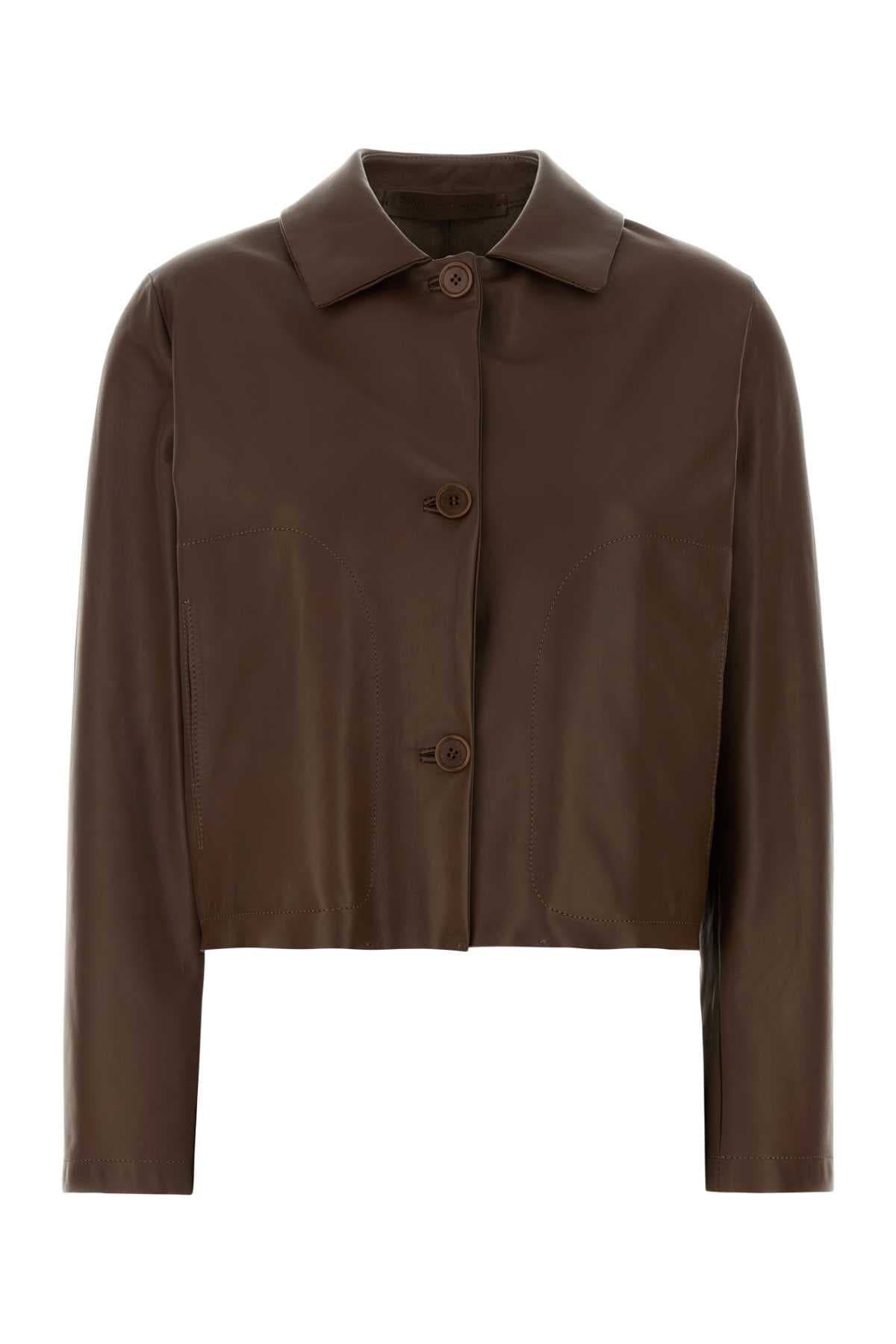 Brown leather jacket