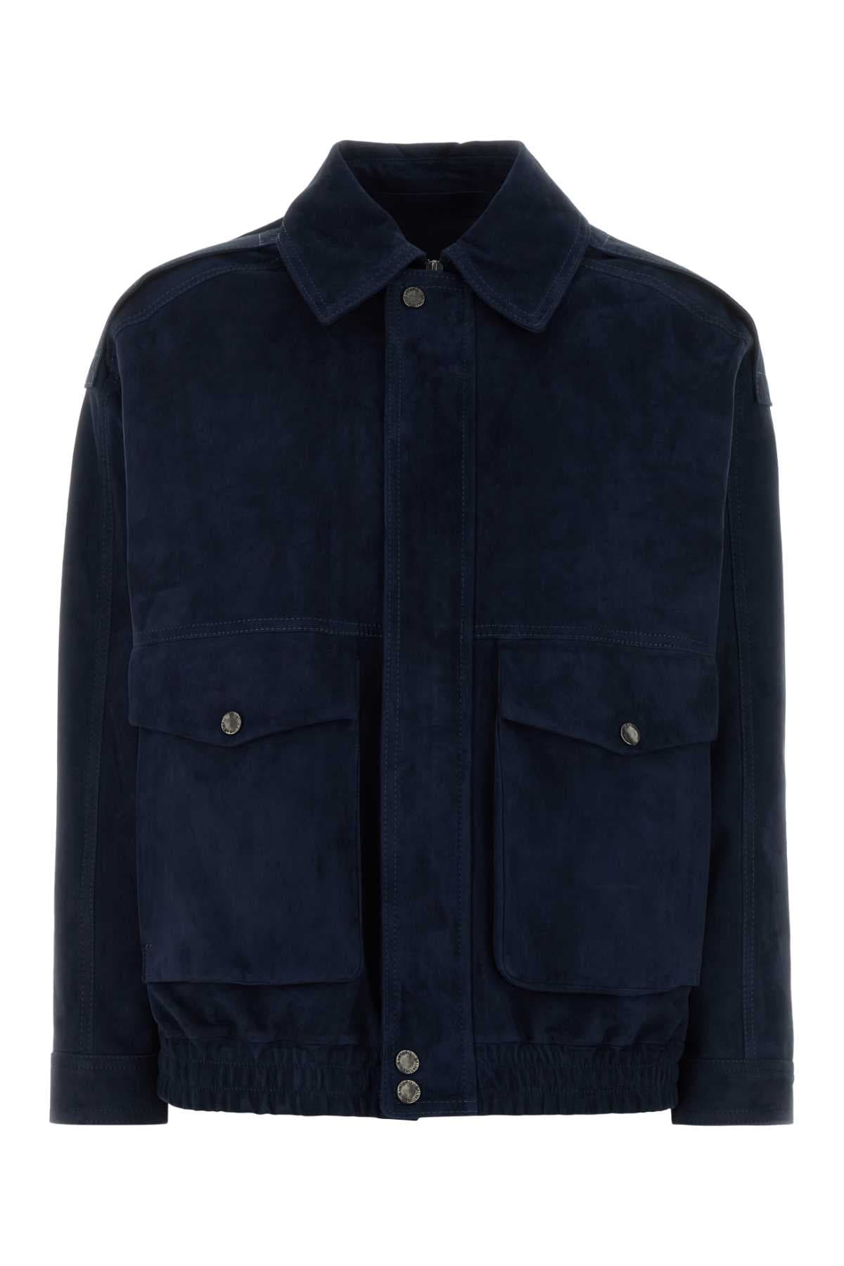 Navy blue suede jacket