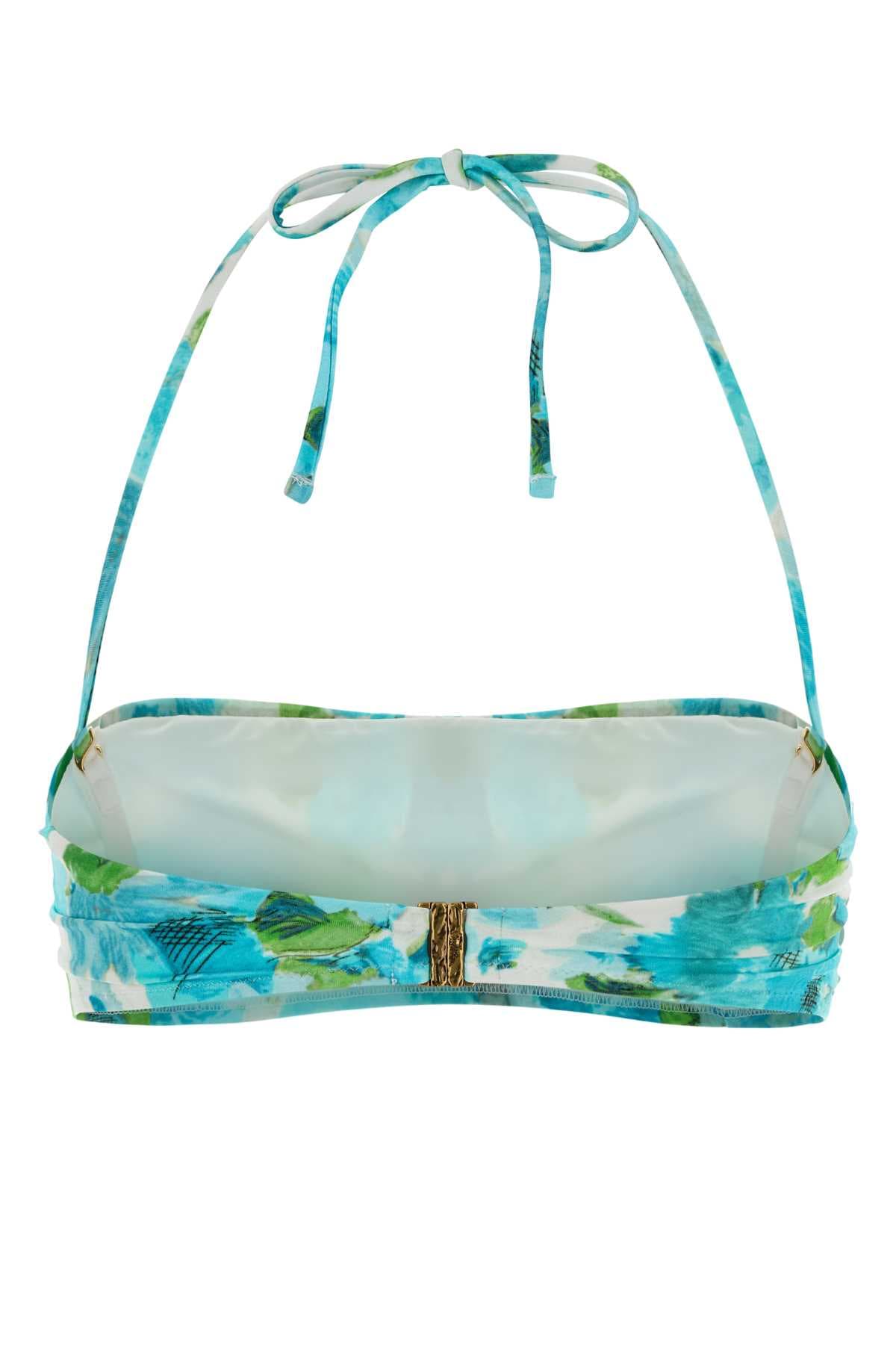 Printed stretch nylon bikini top - мініатюра 2