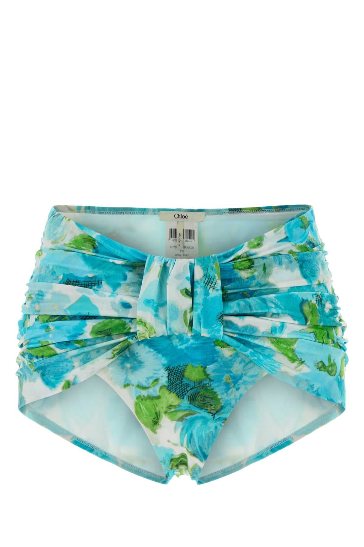Printed stretch nylon bikini bottom