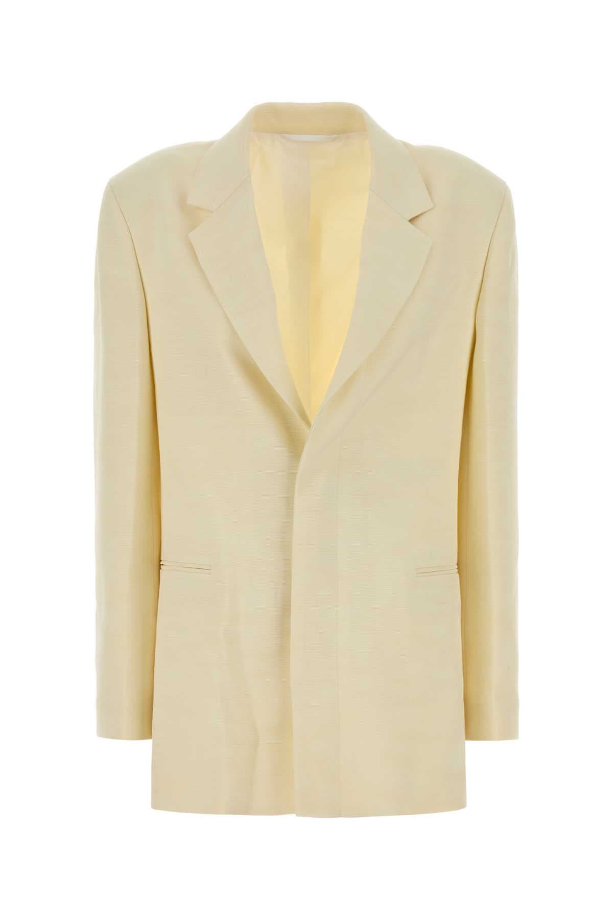 Yellow viscose blend blazer