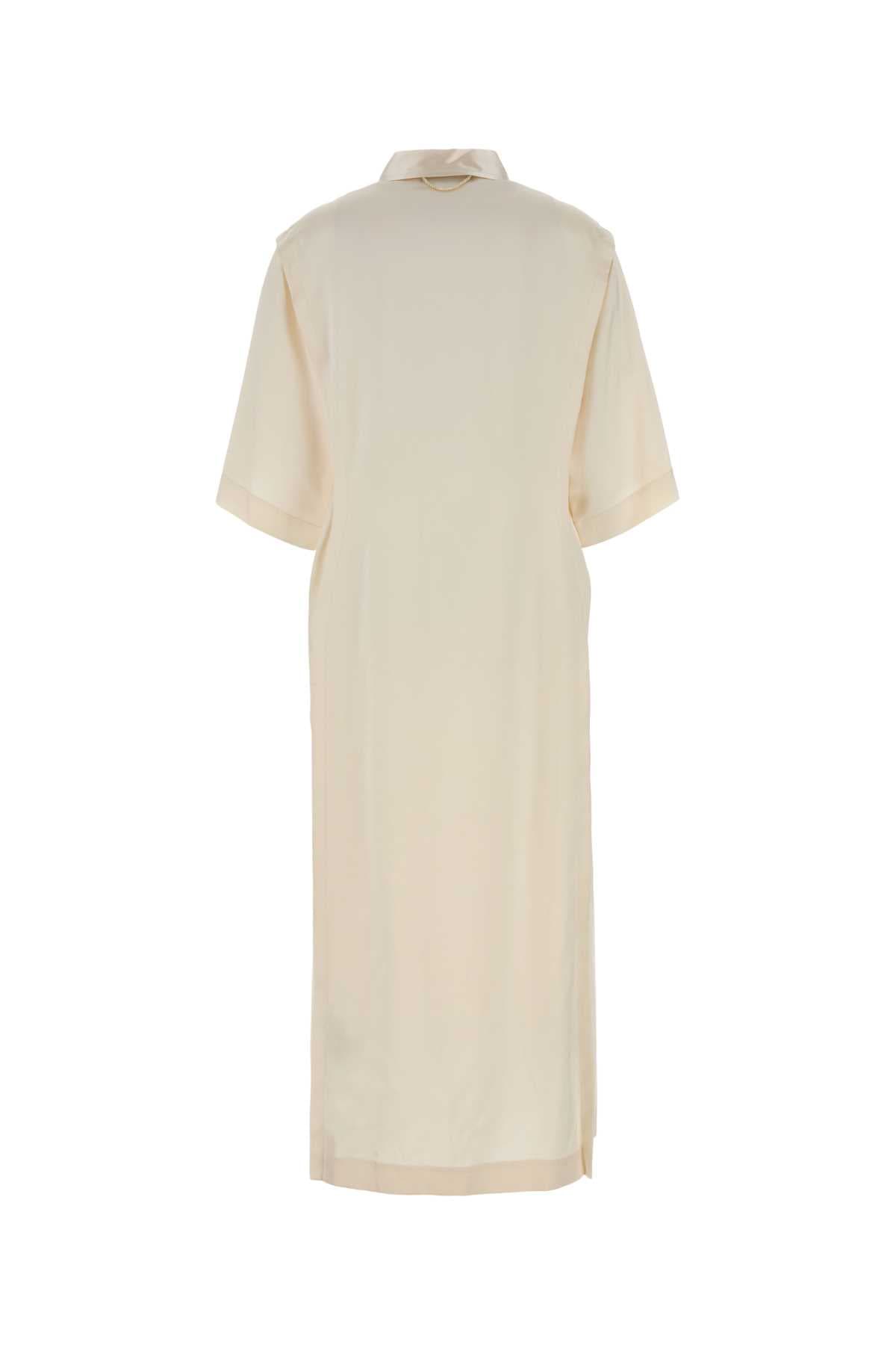 Ivory satin shirt dress - мініатюра 2