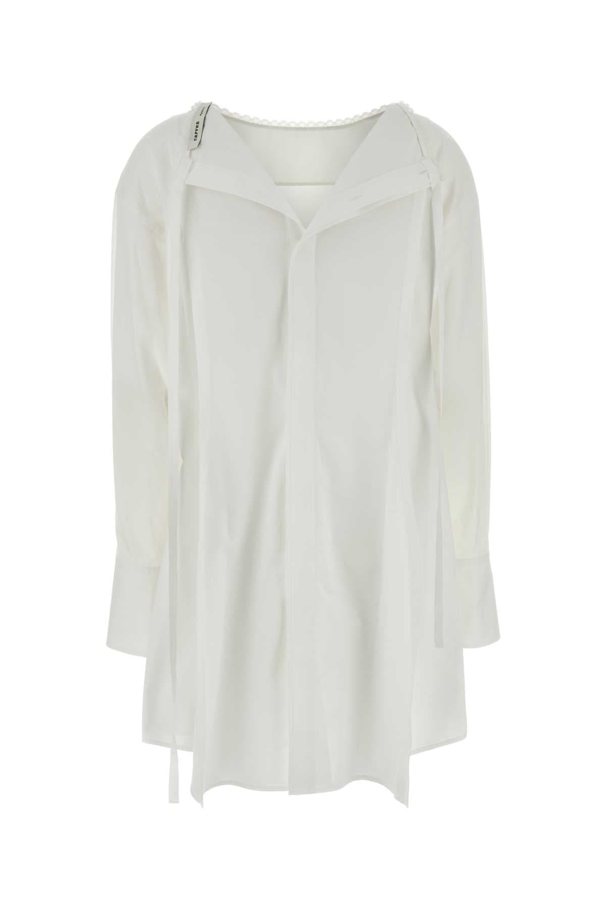 White poplin Esperanto mini dress - мініатюра 2