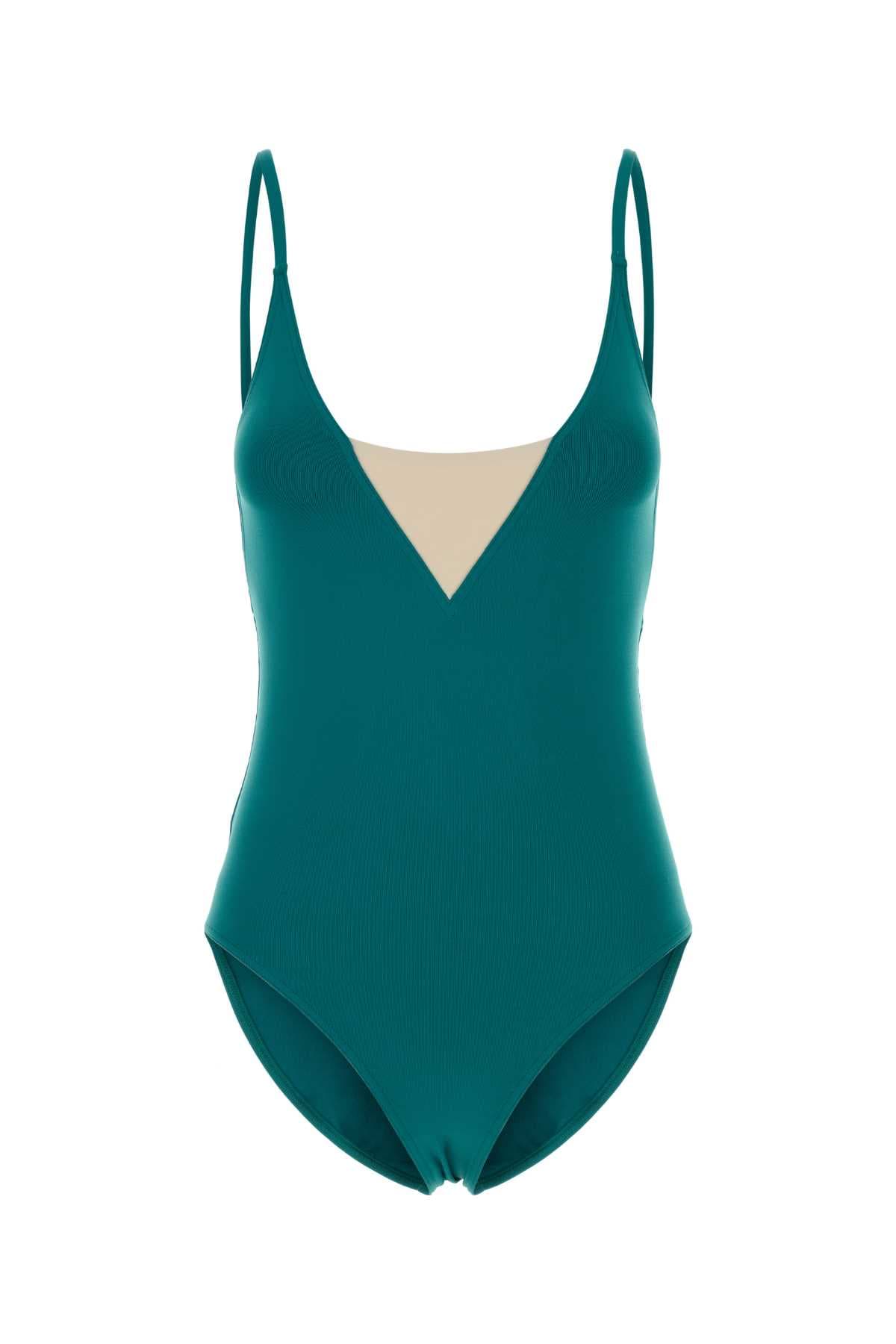 Teal green stretch nylon Entrevue swimsuit