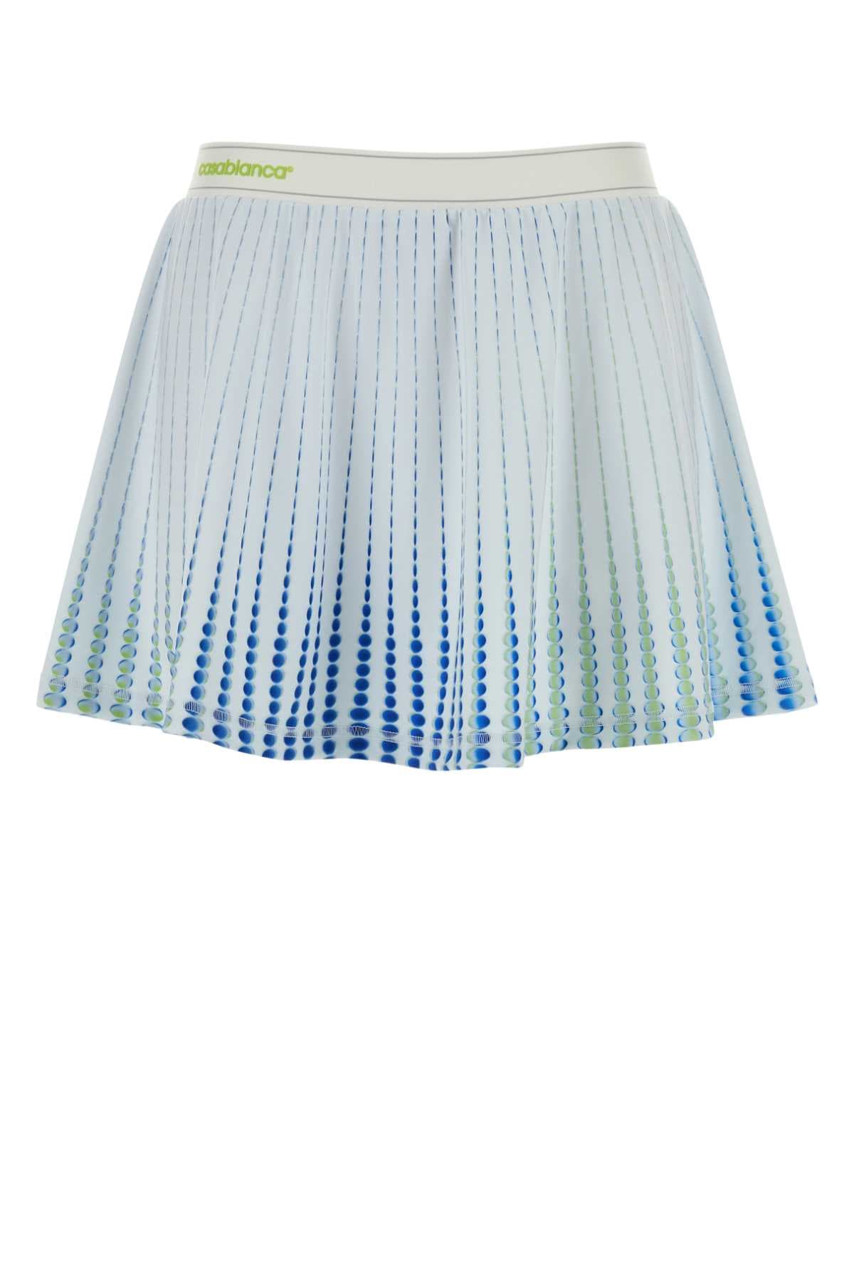 Printed stretch jersey pant-skirt