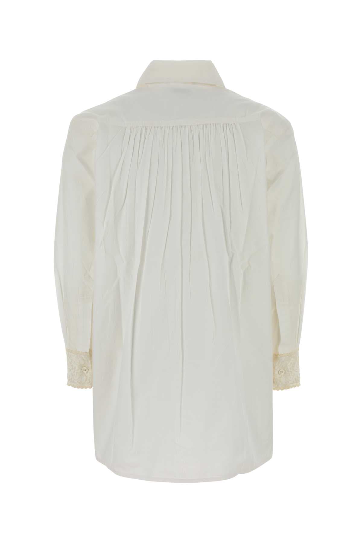 White poplin Closure shirt - мініатюра 2