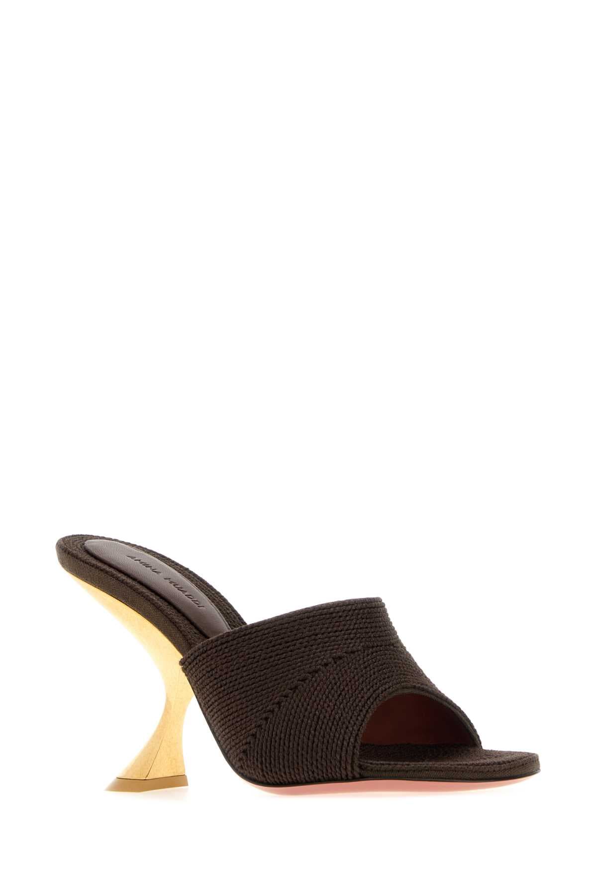 Brown fabric Taylor mules - мініатюра 2