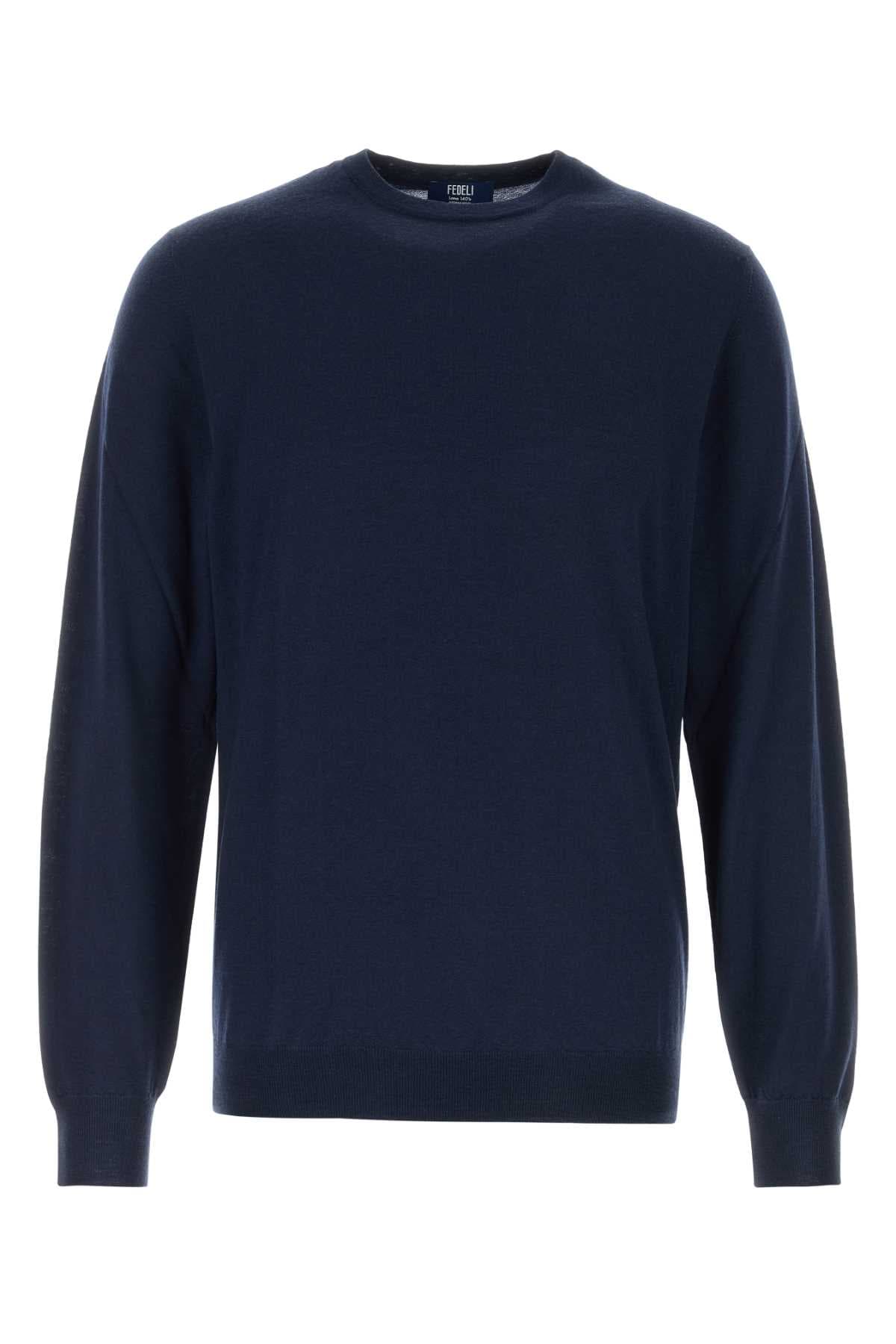 Navy blue wool sweater