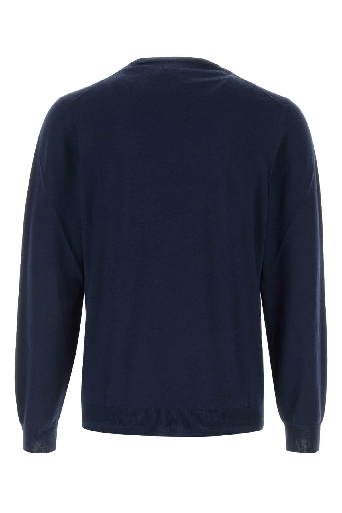 Navy blue wool sweater - мініатюра 2