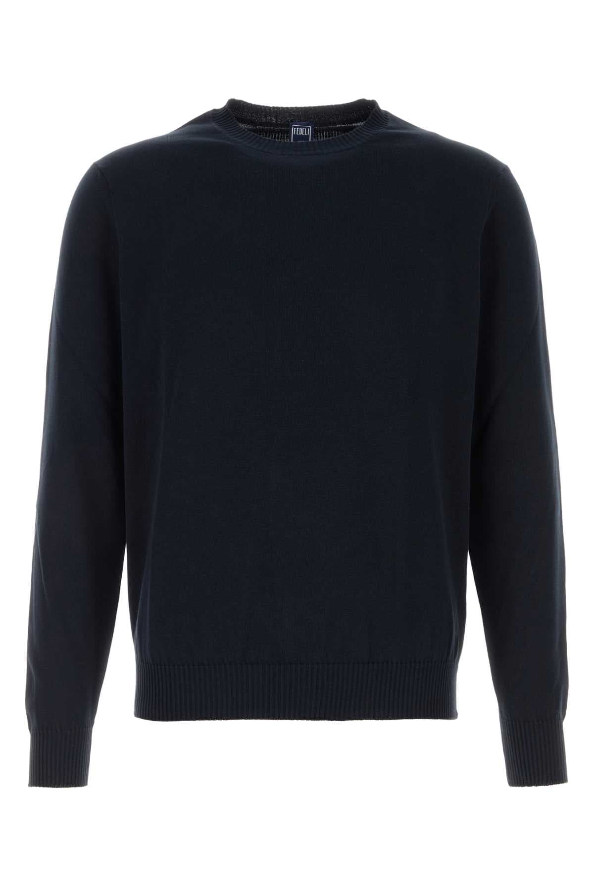 Navy blue cotton sweater