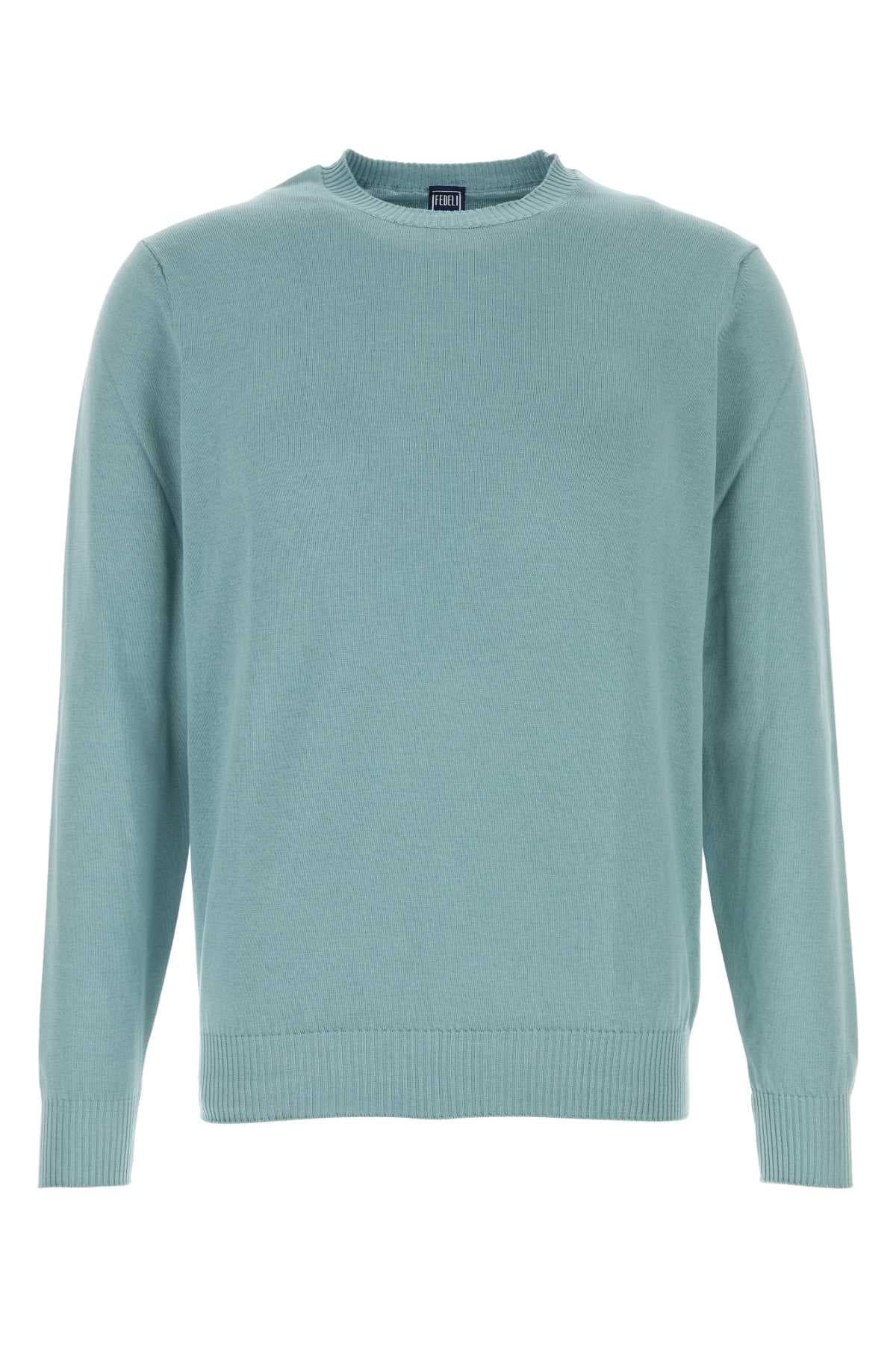 Light-blue cotton sweater