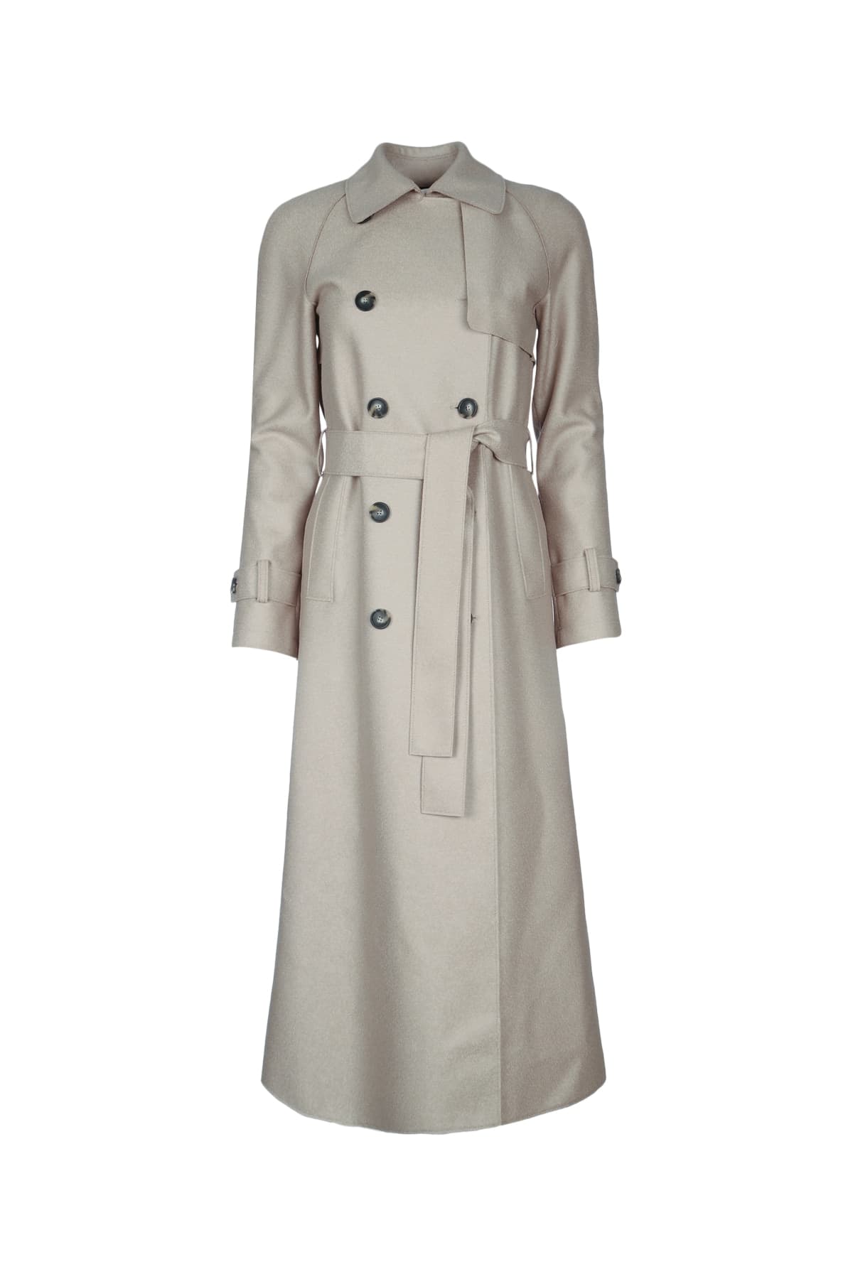 WOMEN LONG RAGLAN TRENCH LIGHT PRESSED WOOL