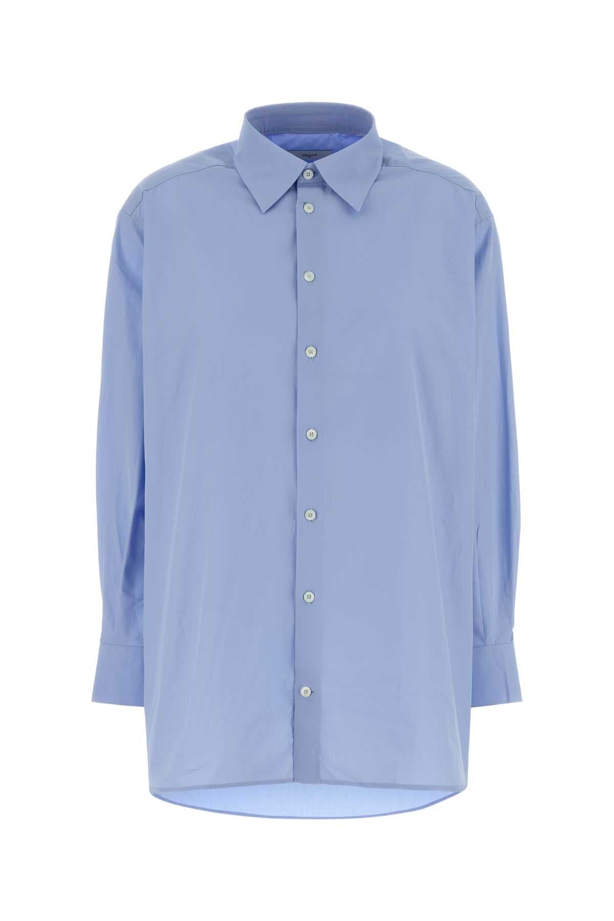 Cerulean blue poplin oversize shirt