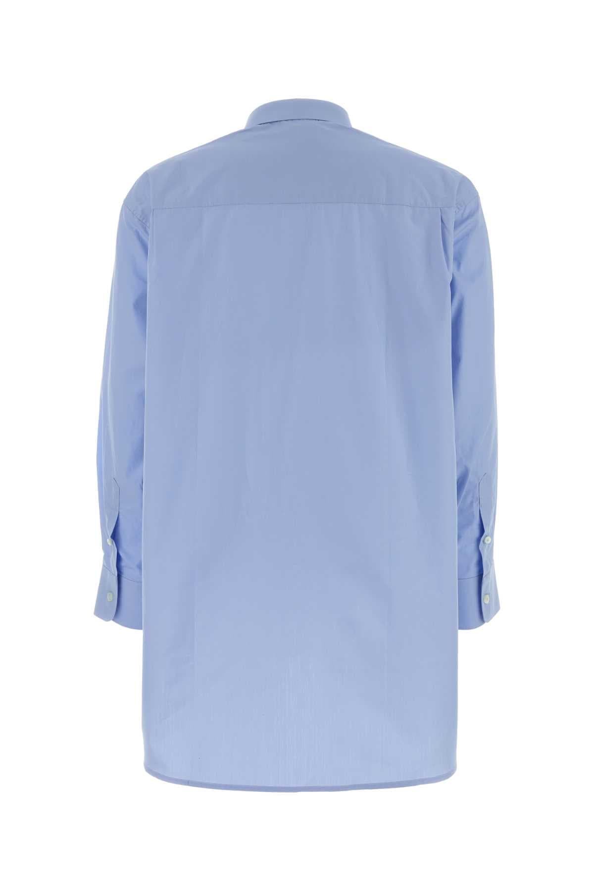 Cerulean blue poplin oversize shirt - мініатюра 2