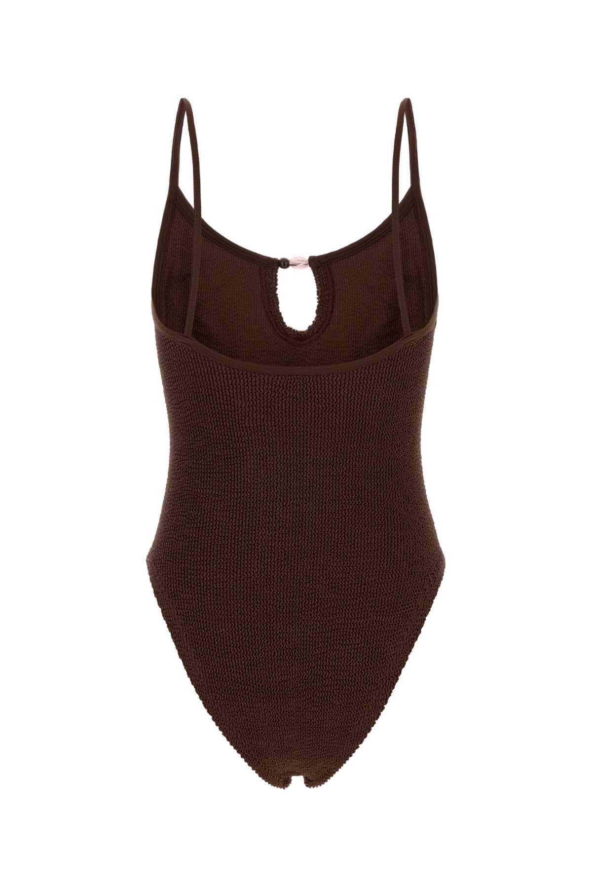 Chocolate stretch nylon Mia swimsuit - мініатюра 2