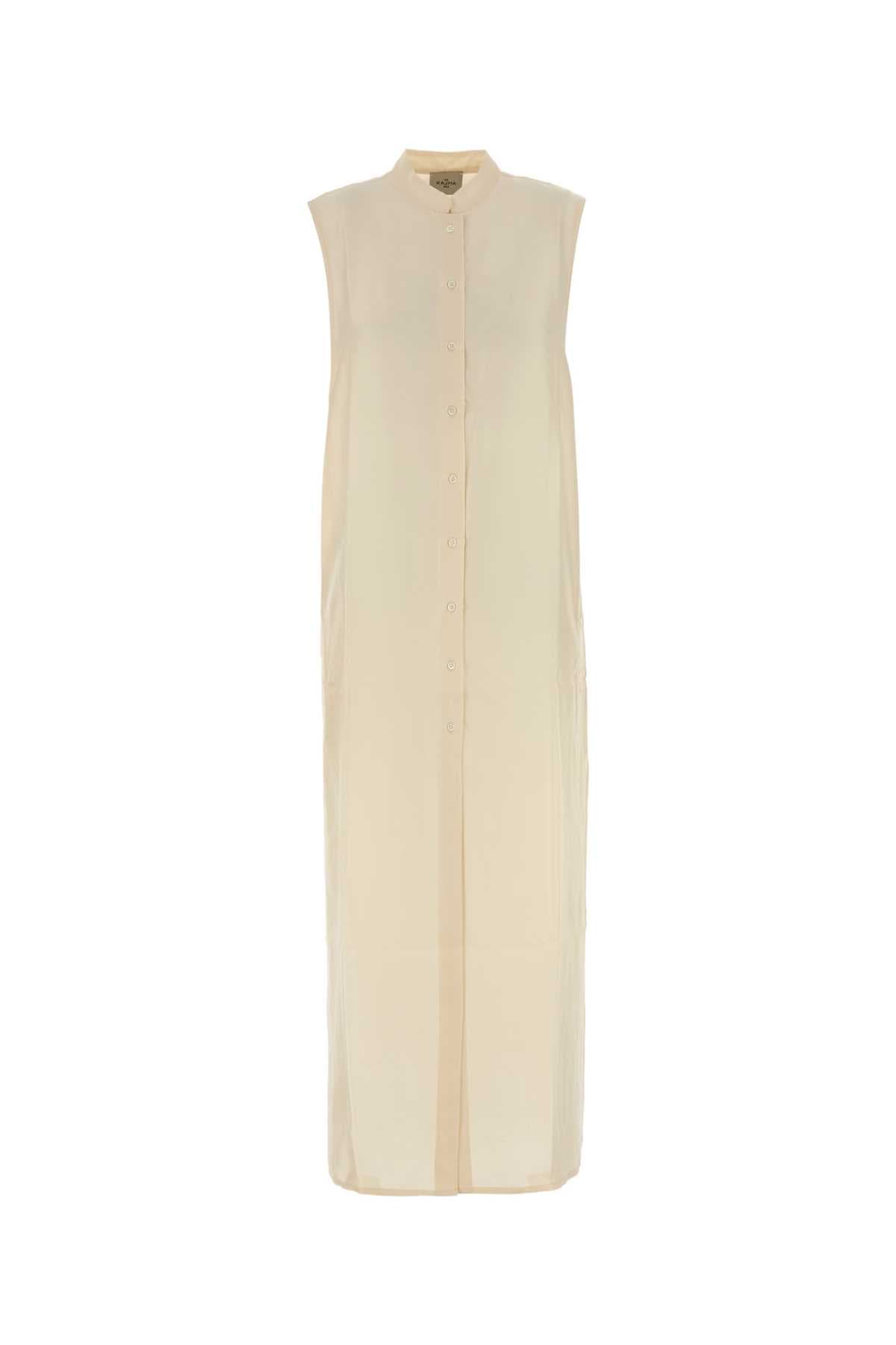 Ivory silk Namsa shirt dress