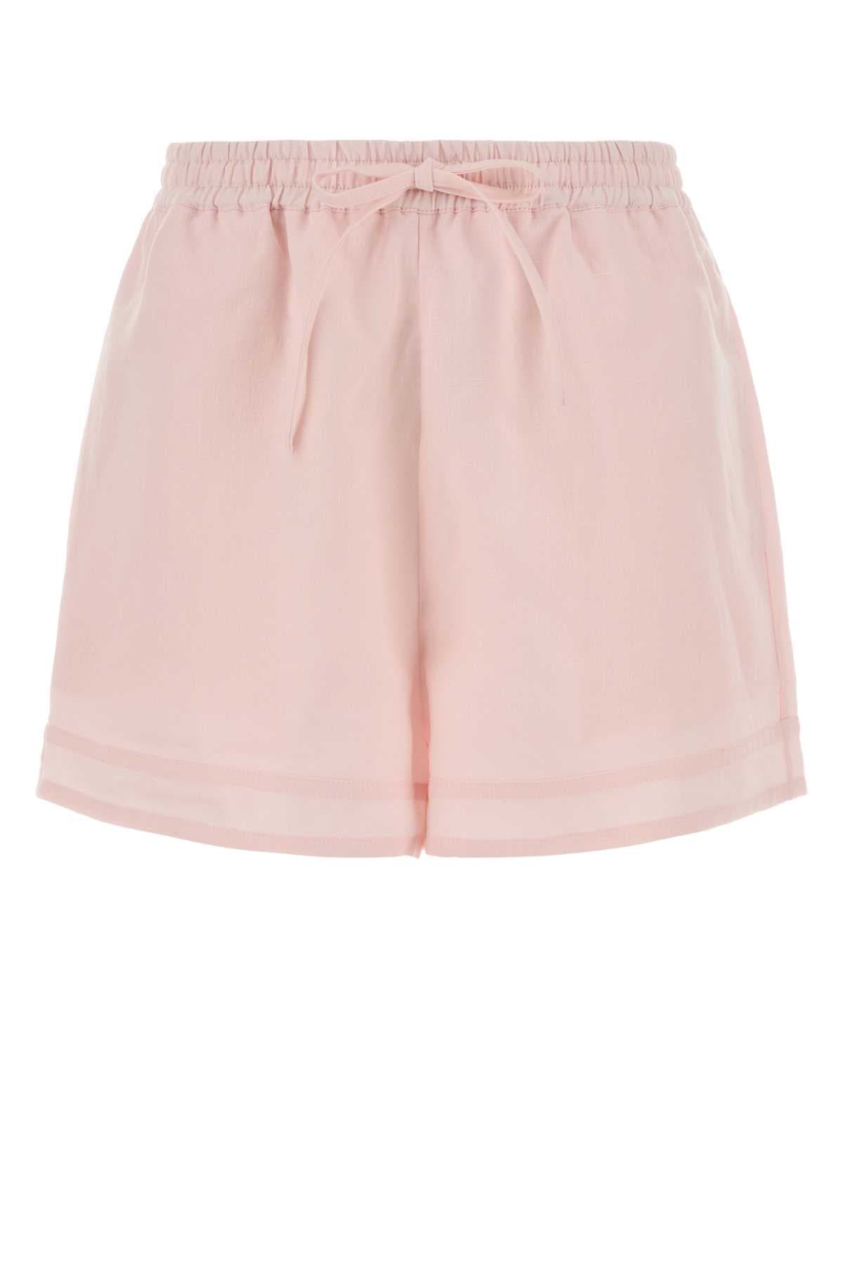 Pink linen shorts