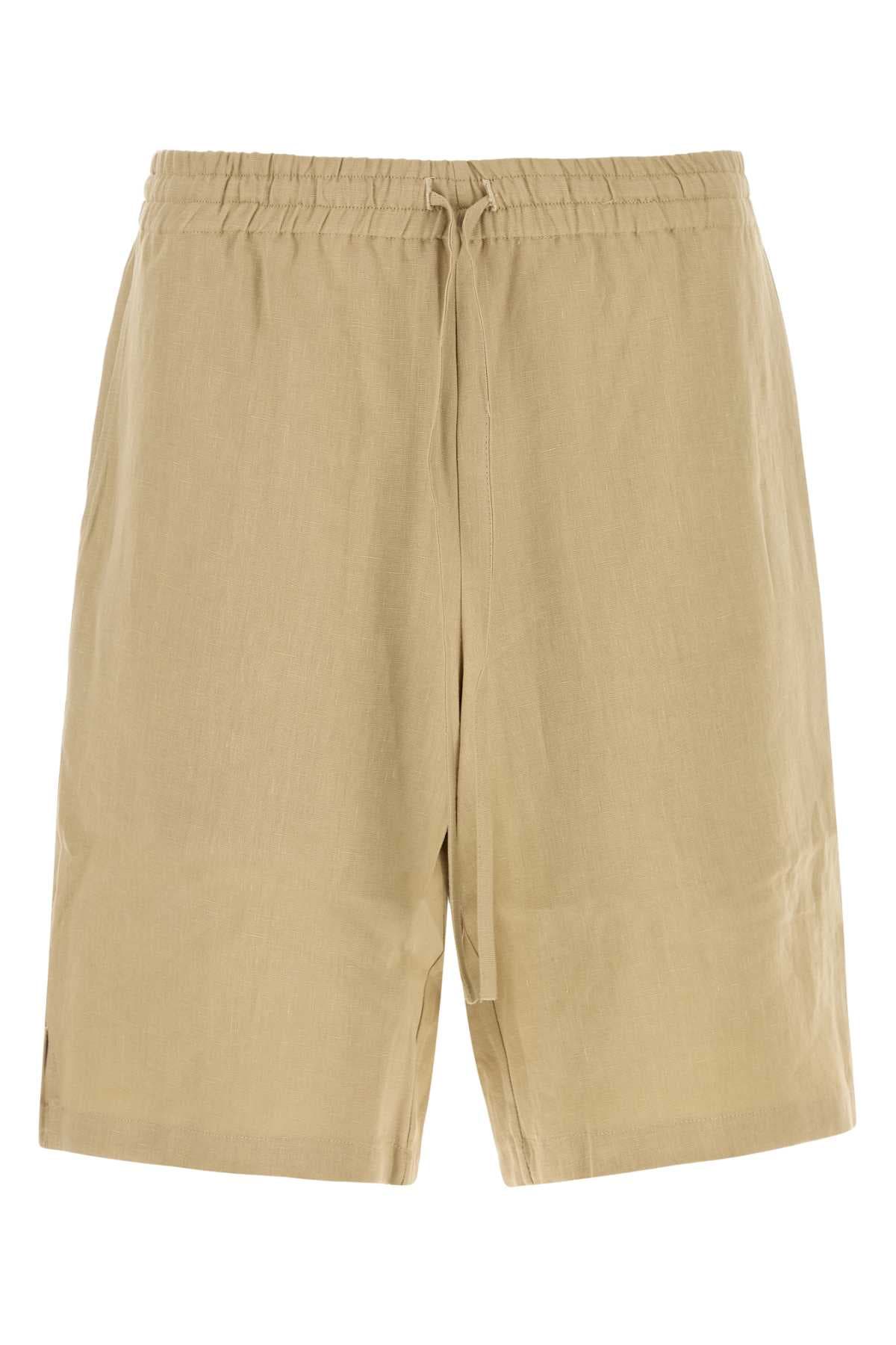 Beige linen bermuda shorts