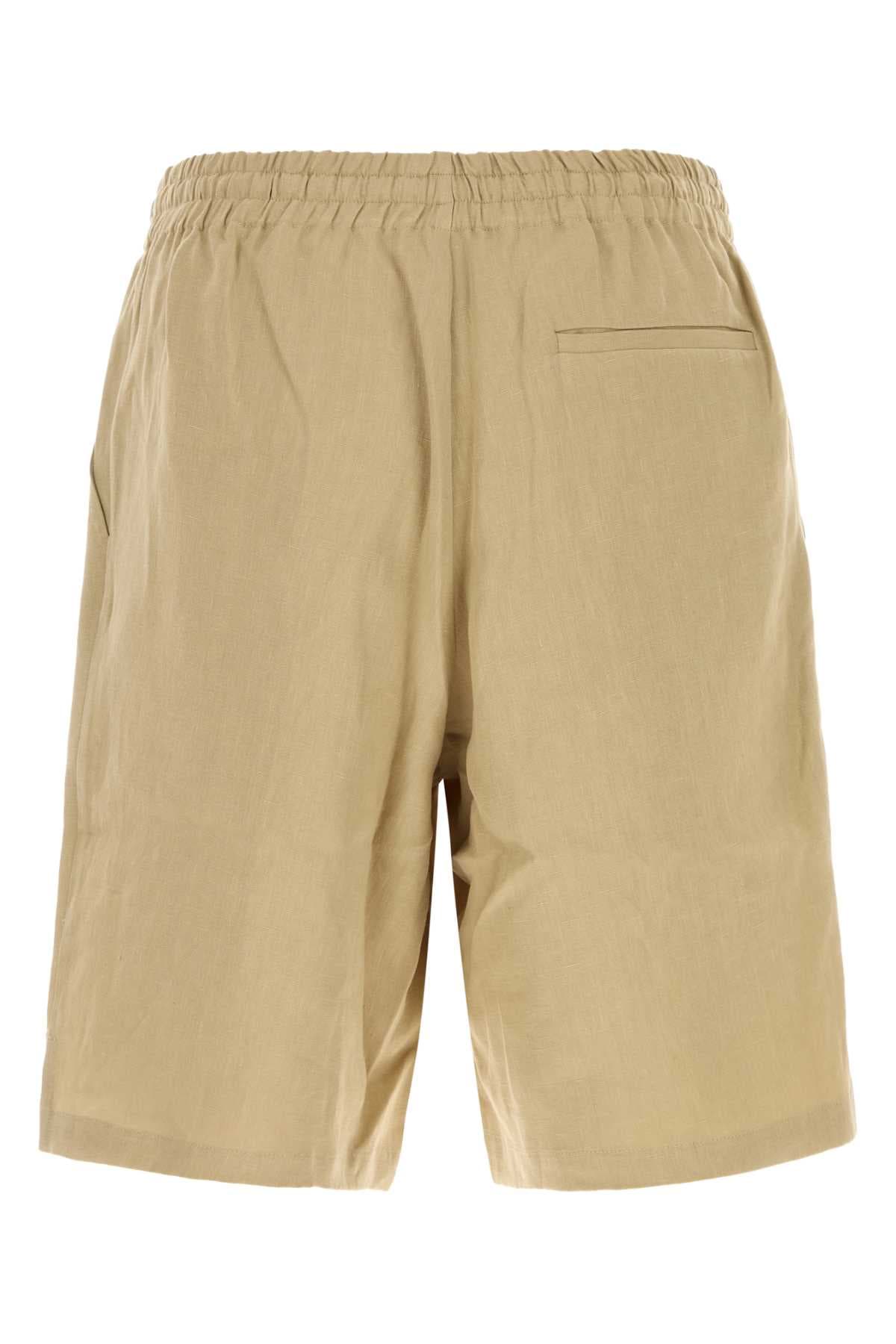 Beige linen bermuda shorts - мініатюра 2