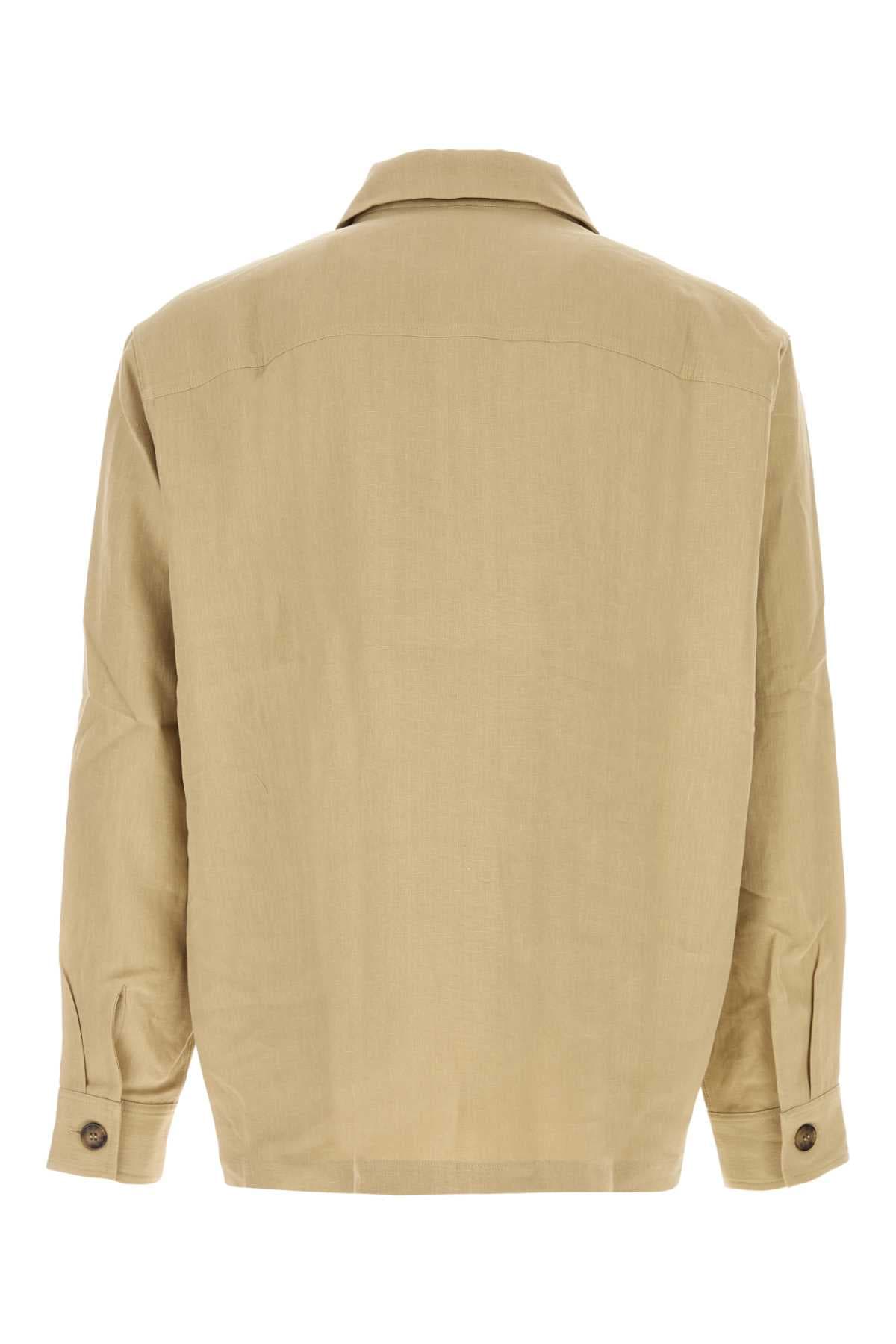 Beige linen shirt - мініатюра 2