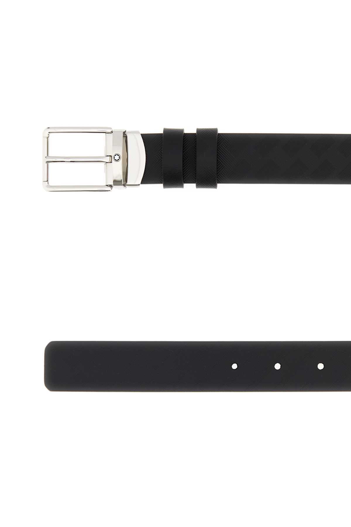 Black leather reversible belt - мініатюра 2