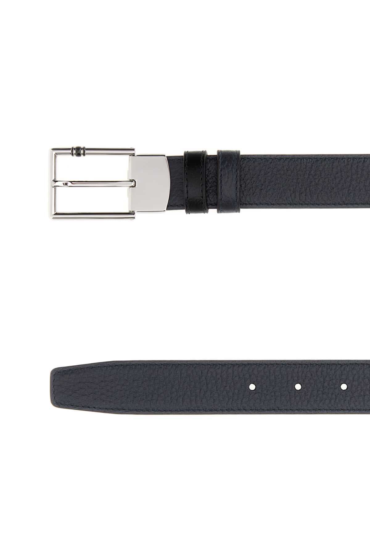 Midnight blue leather reversible belt - мініатюра 2