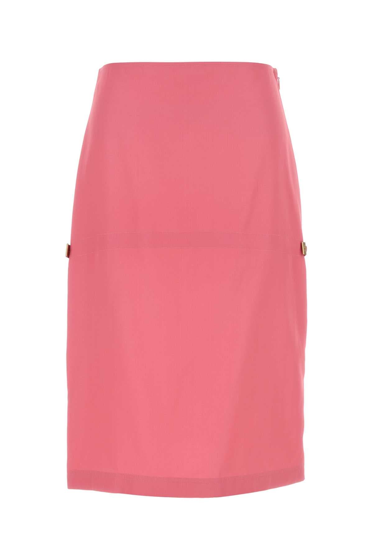 Fluo pink viscose blend skirt