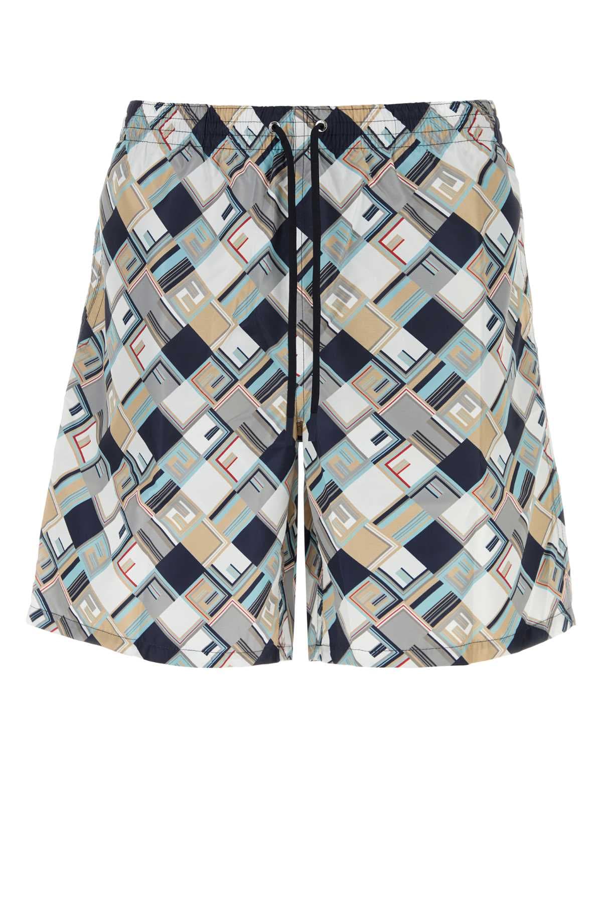 Printed polyester swimming shorts