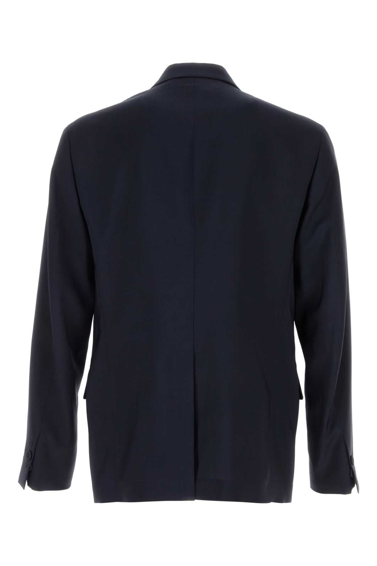 Navy blue wool blazer - мініатюра 2