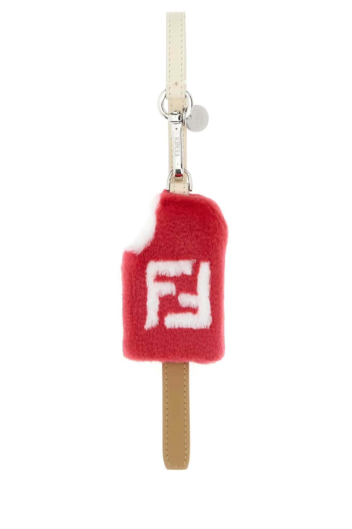 Multicolor shearling and fur Gelato bag charm