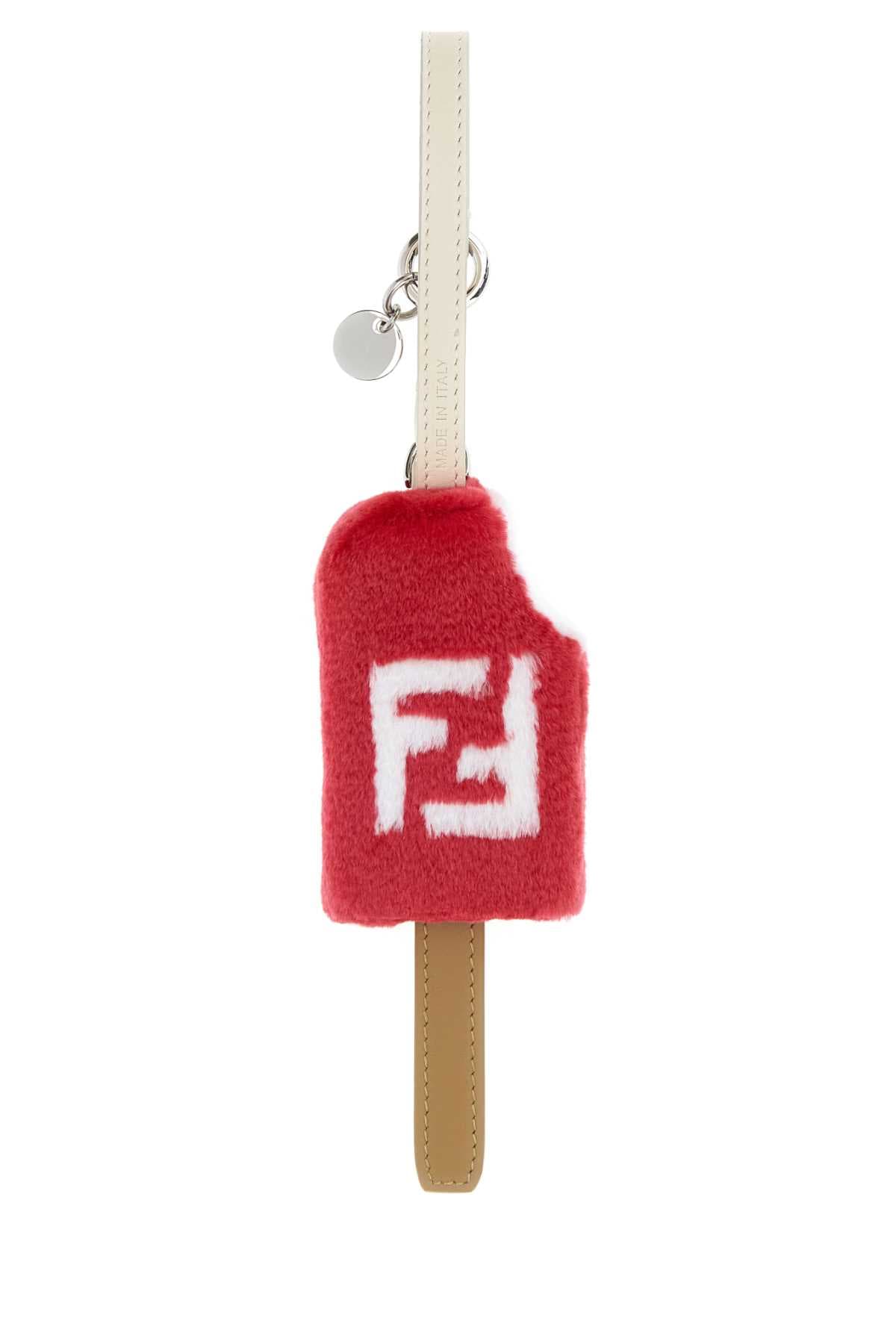 Multicolor shearling and fur Gelato bag charm - мініатюра 2