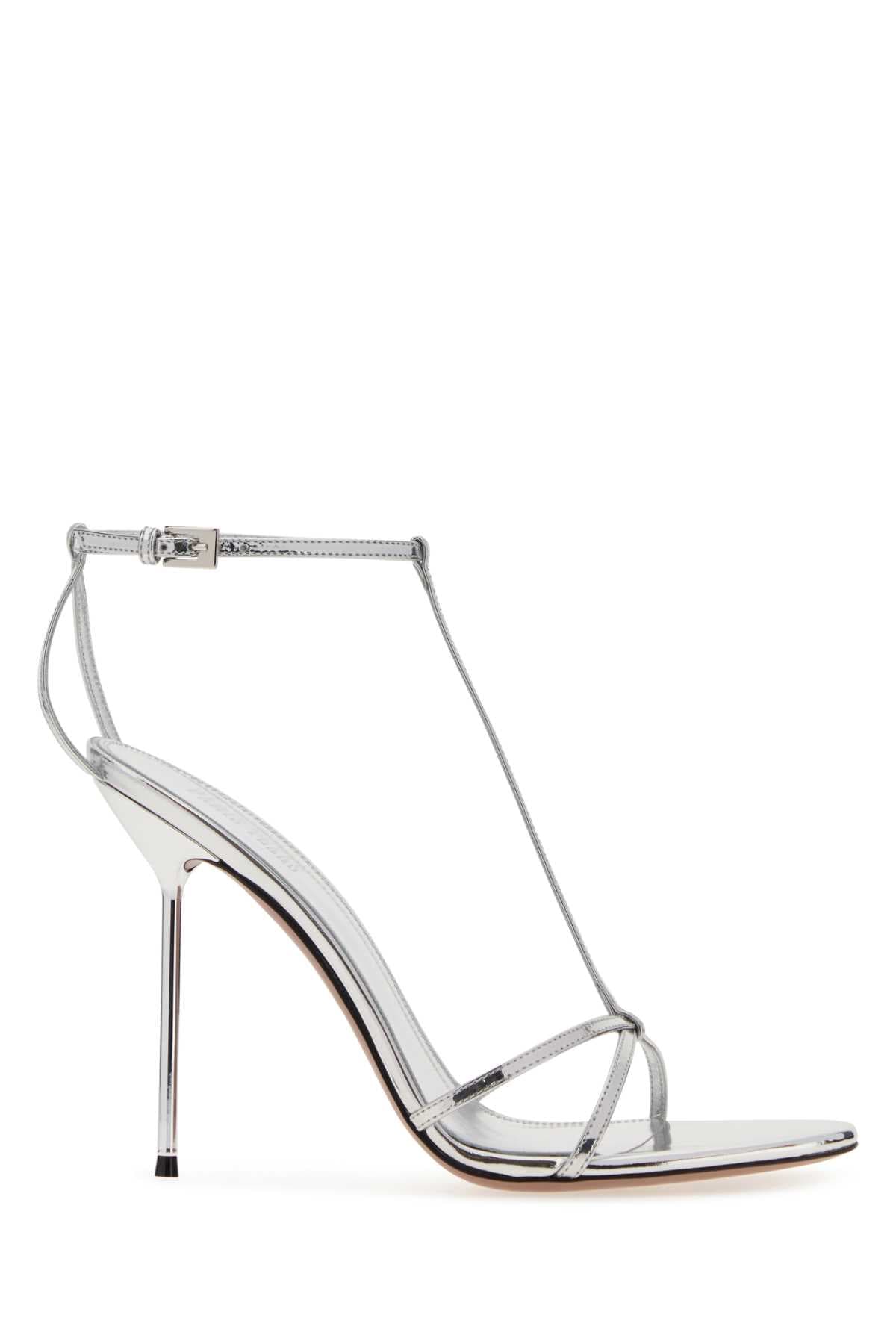 Silver leather Lidia T sandals