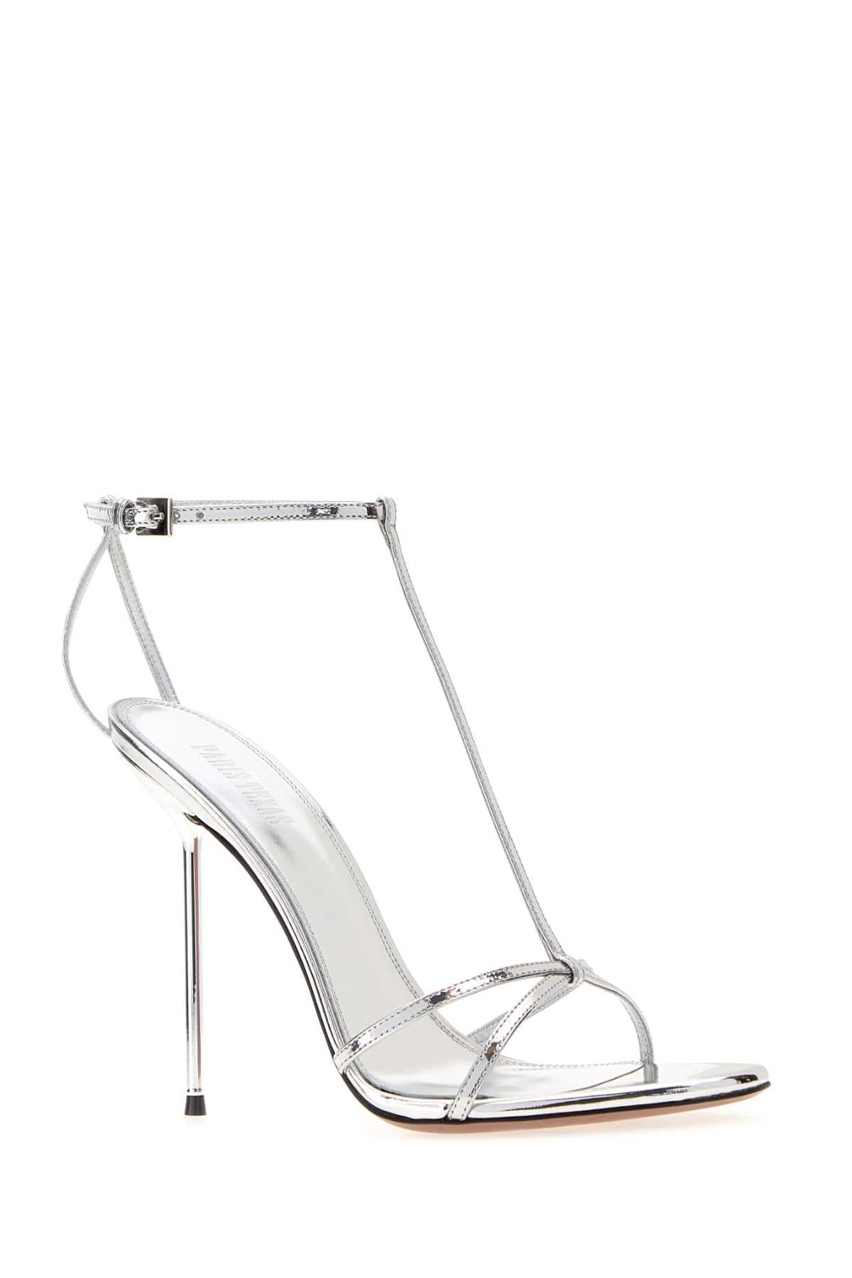 Silver leather Lidia T sandals - мініатюра 2