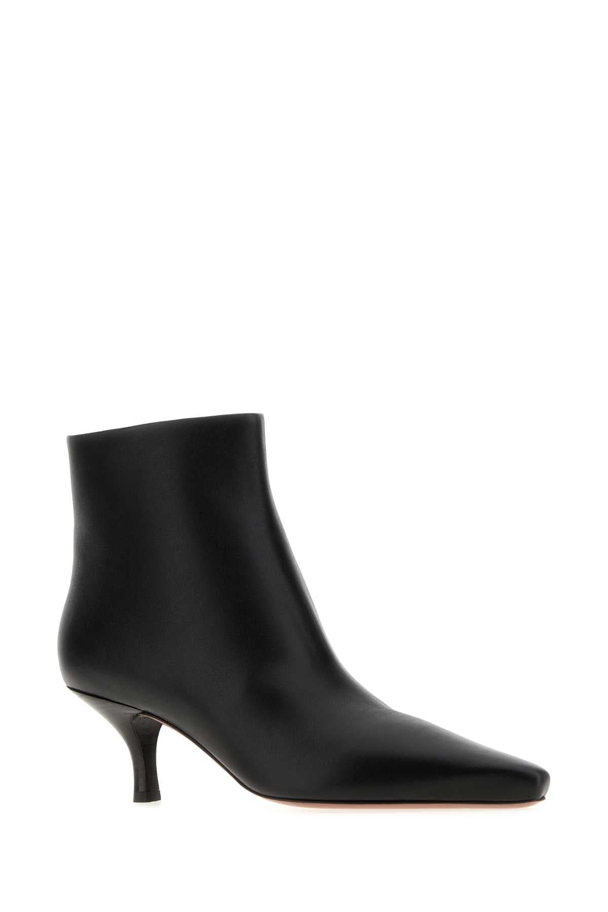 Black leather Rose ankle boots - мініатюра 2