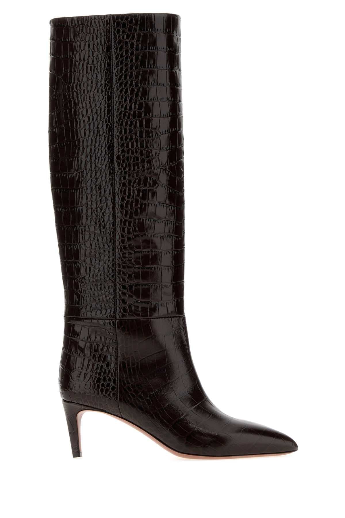 Chocolate leather boots